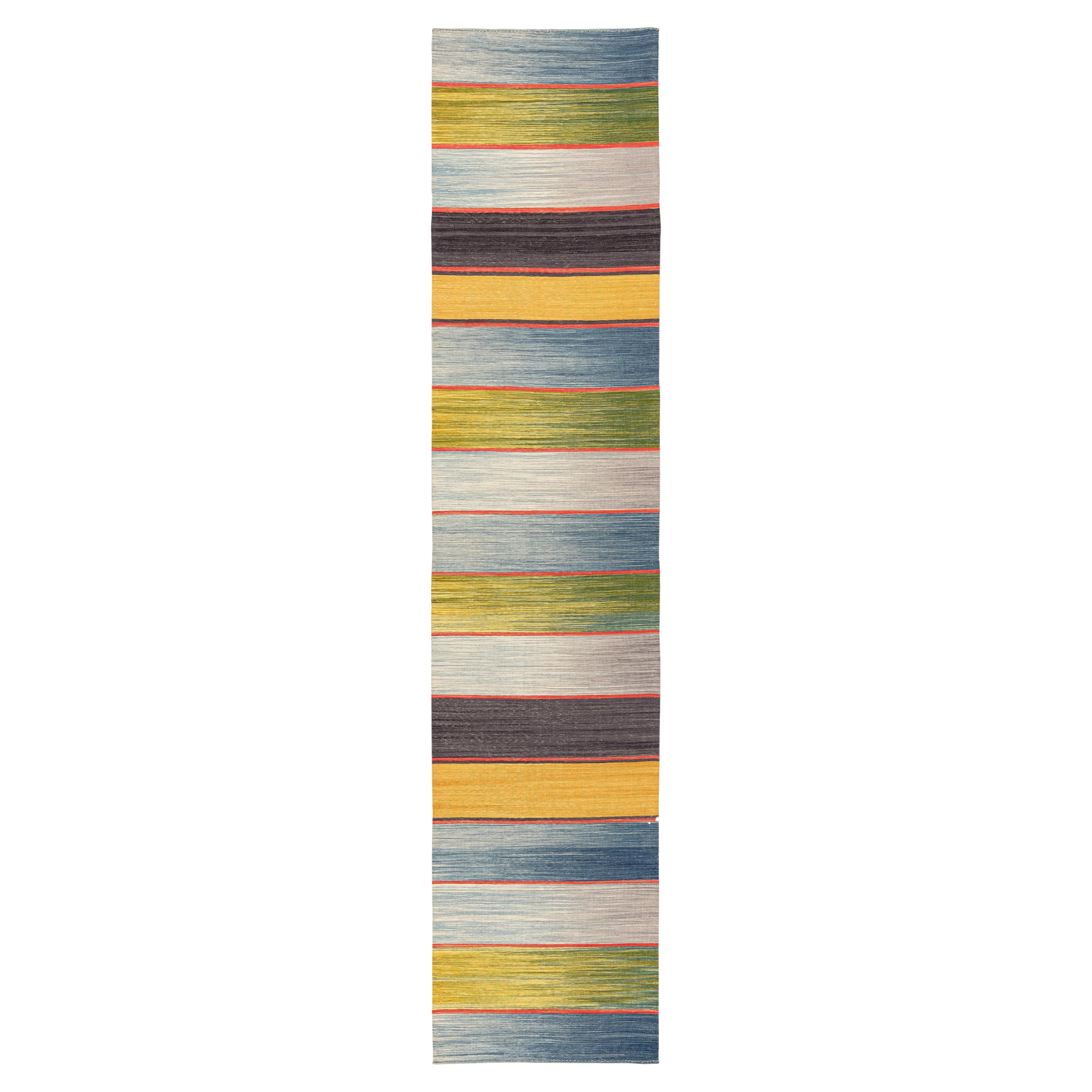 NASIRI Mazandaran Collection - Striped Flatweave Runner 
