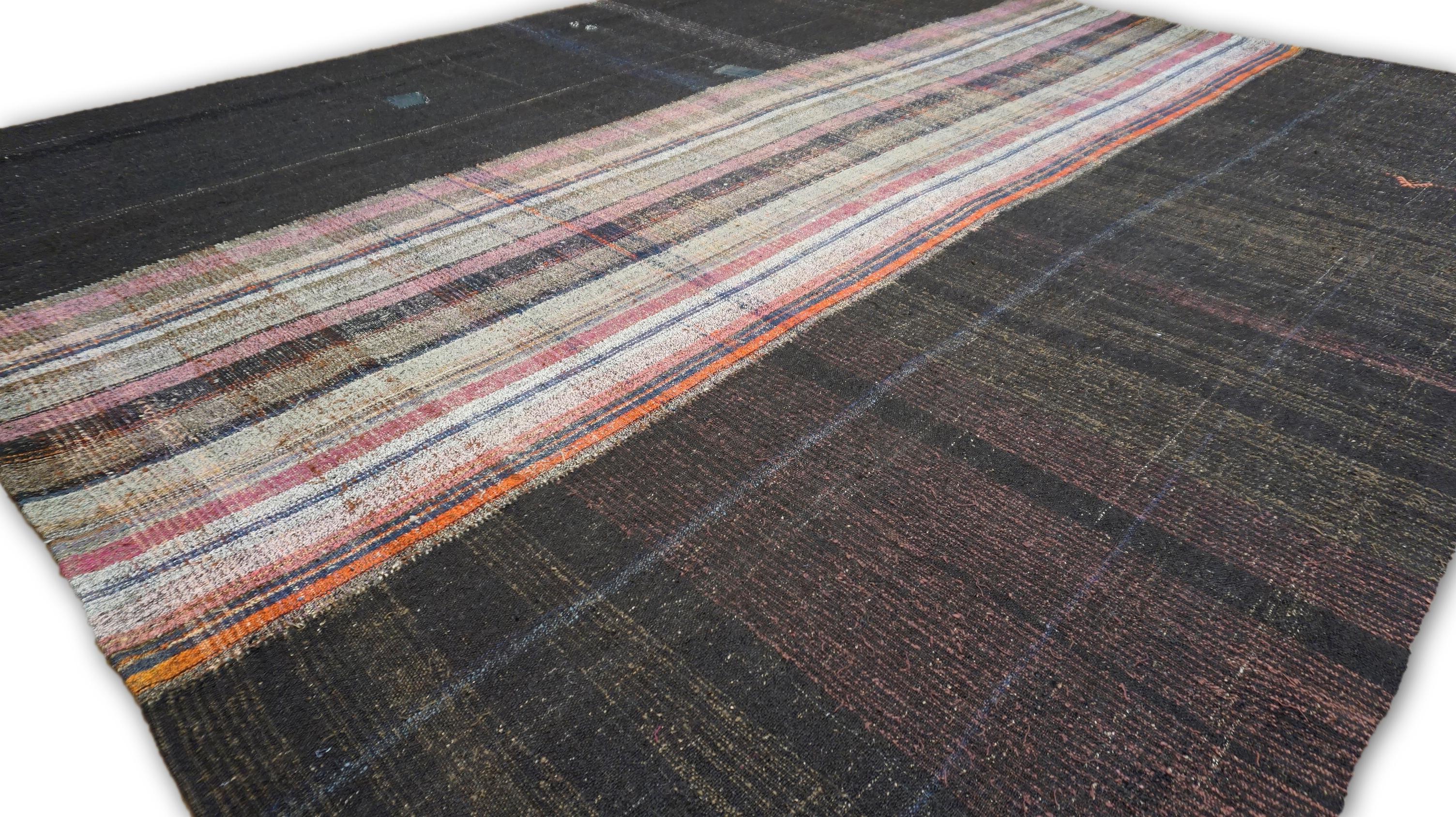 Annodato a mano Pannelli di lana di capra vintage in stile Mazandaran per tende Kilim 10'1''x12'8'' in vendita