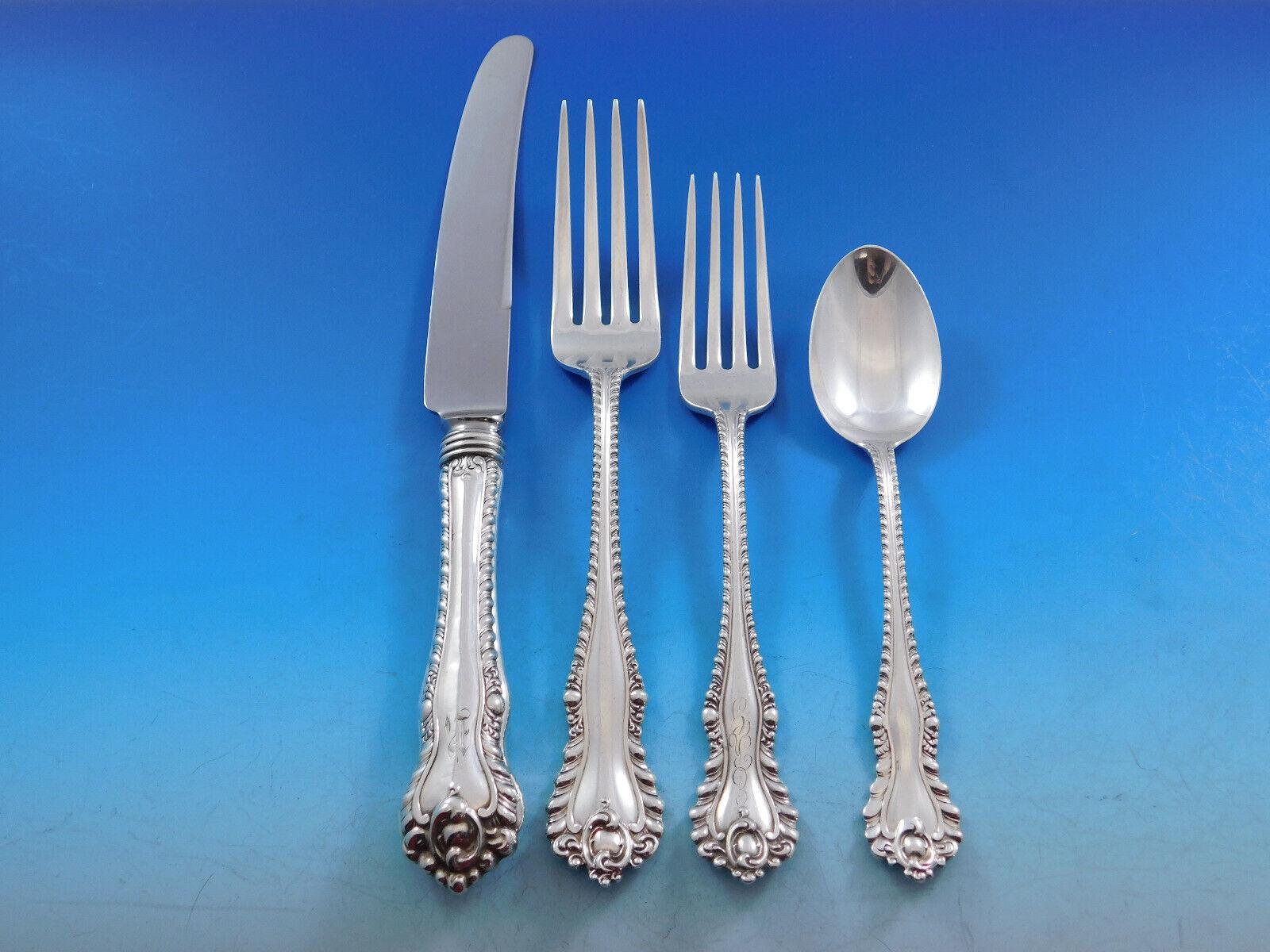 Mazarin by Dominick & Haff Silver Set di posate in argento Sterling Servizio 103 Pezzi Cena In condizioni ottime in vendita a Big Bend, WI
