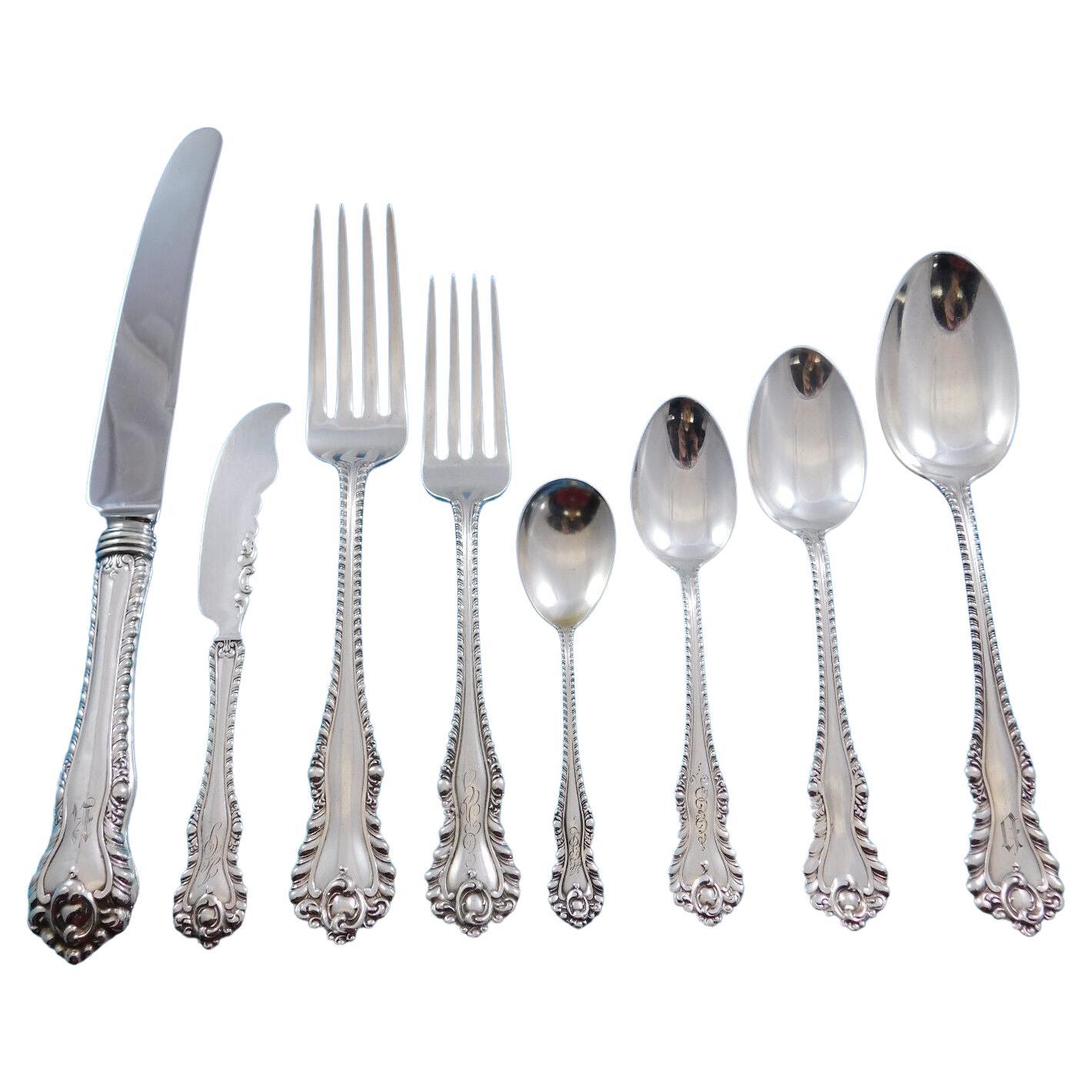 Mazarin by Dominick & Haff Sterling Silver Flatware Set Service 103 Pcs Dinner For Sale