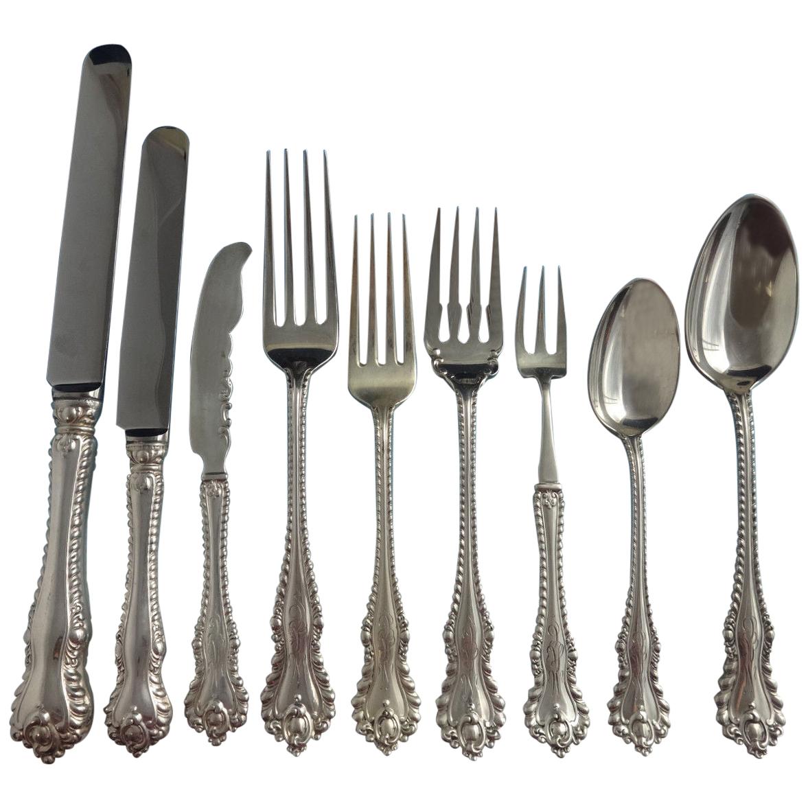 Mazarin by Dominick & Haff Sterling Silver Flatware Set Service, 119 Pieces For Sale
