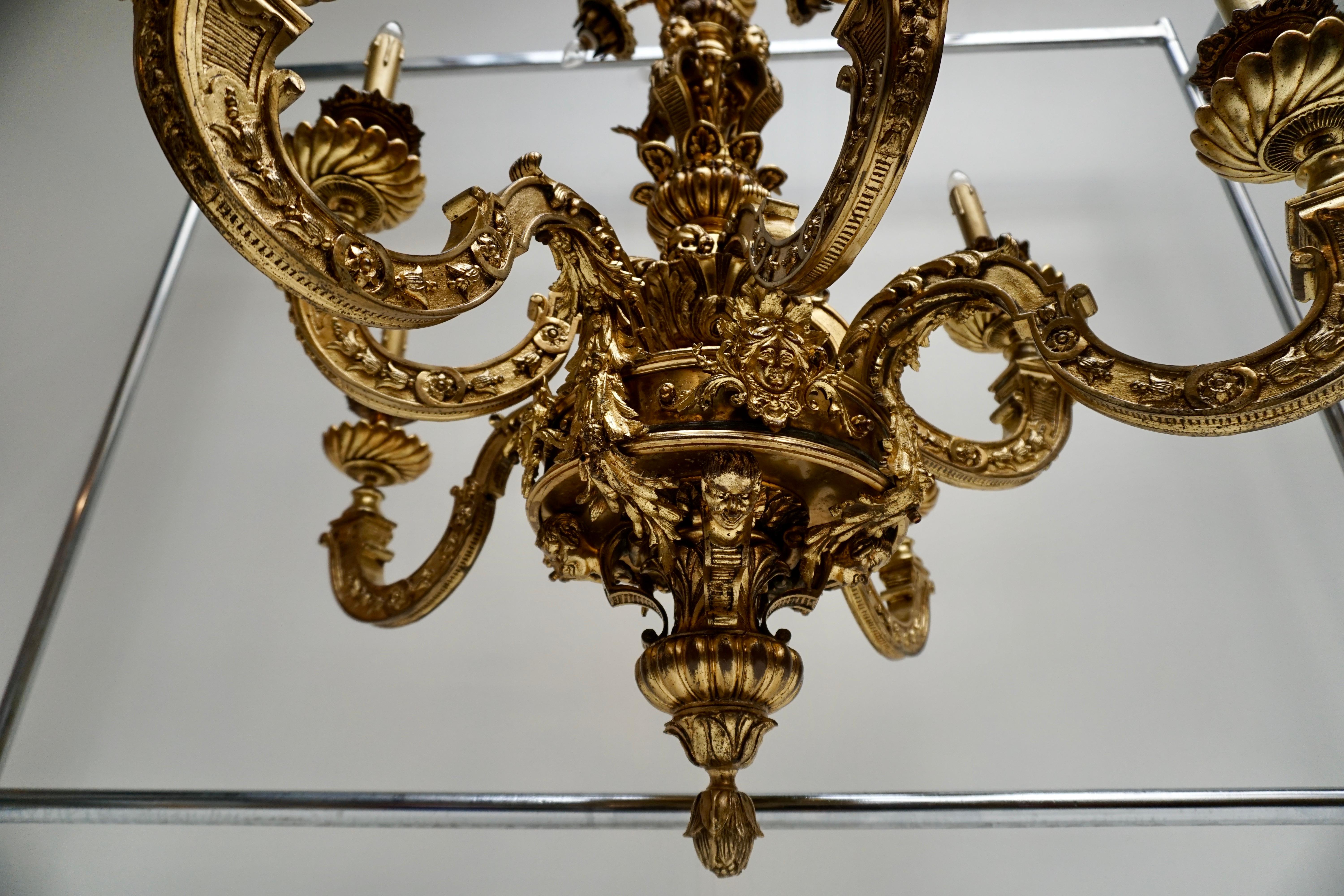 Mazarin Chandelier in Bronze, France For Sale 2