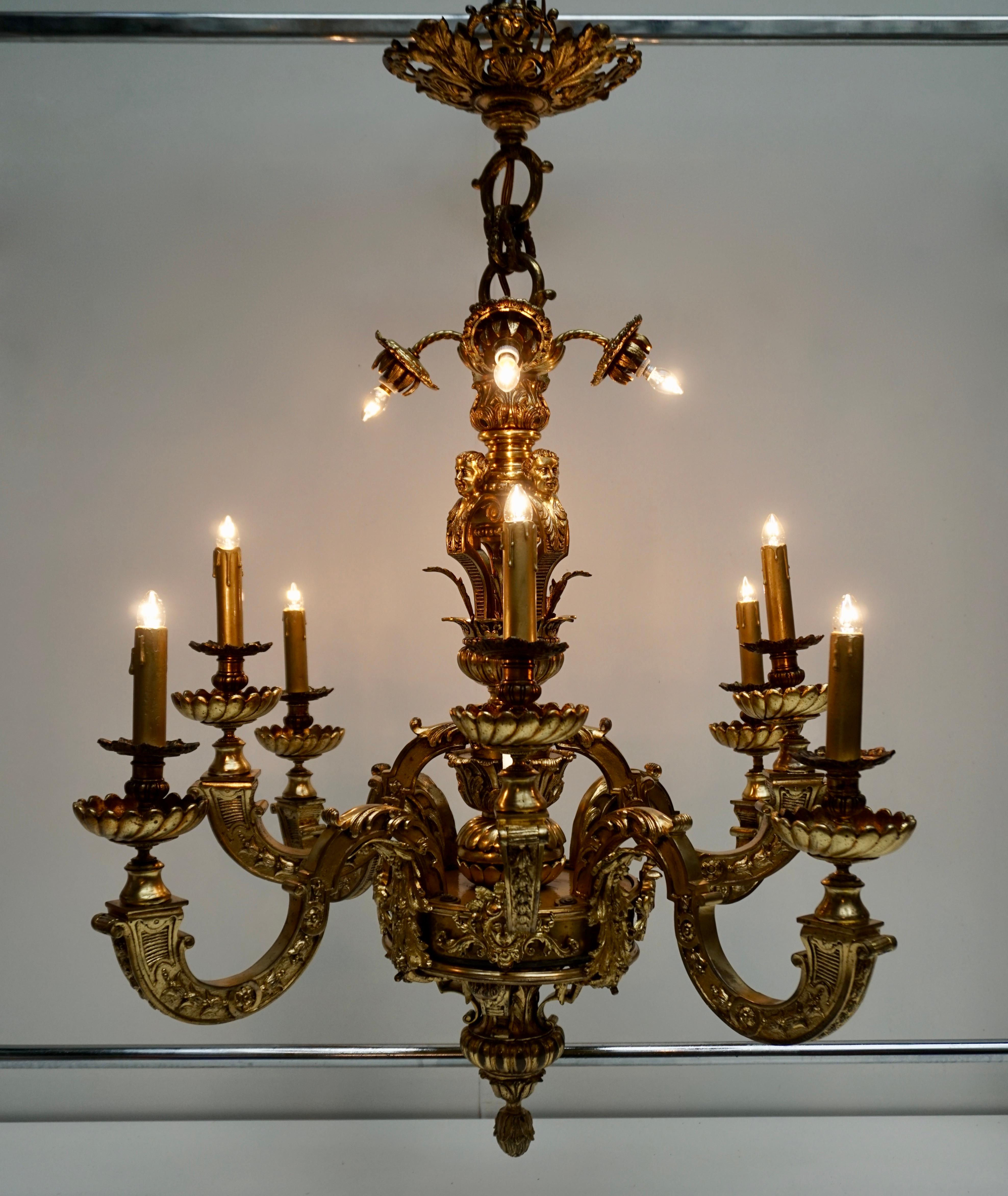 Mazarin Chandelier in Bronze, France For Sale 3