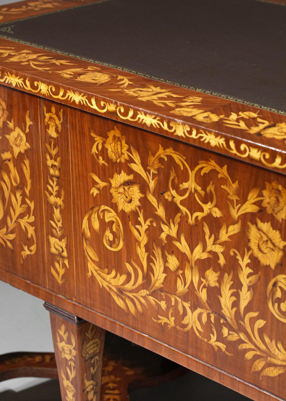 Mazarin Style Desk in Solid Wood and Floral Marquetry, F419 10