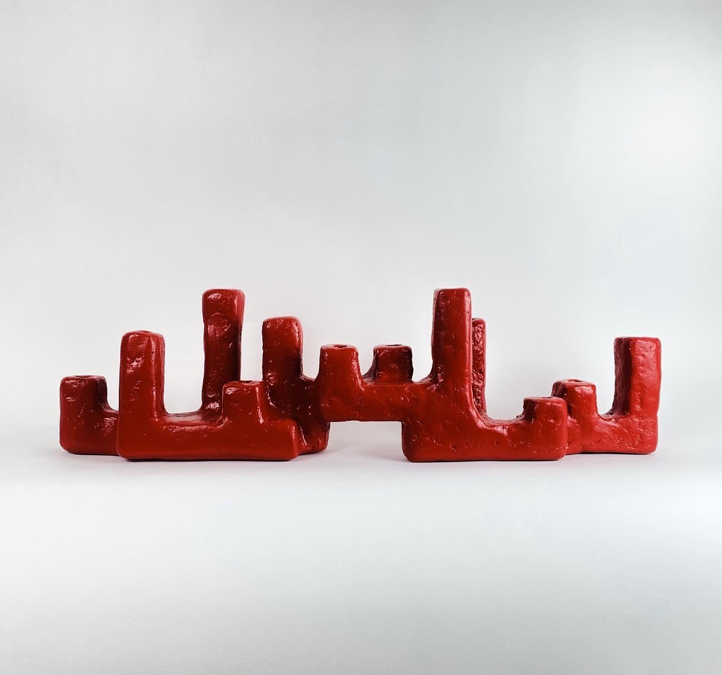 Maze Candelabra in Wood & Fiberglass by Brent Warr Studios Posmoderno en venta