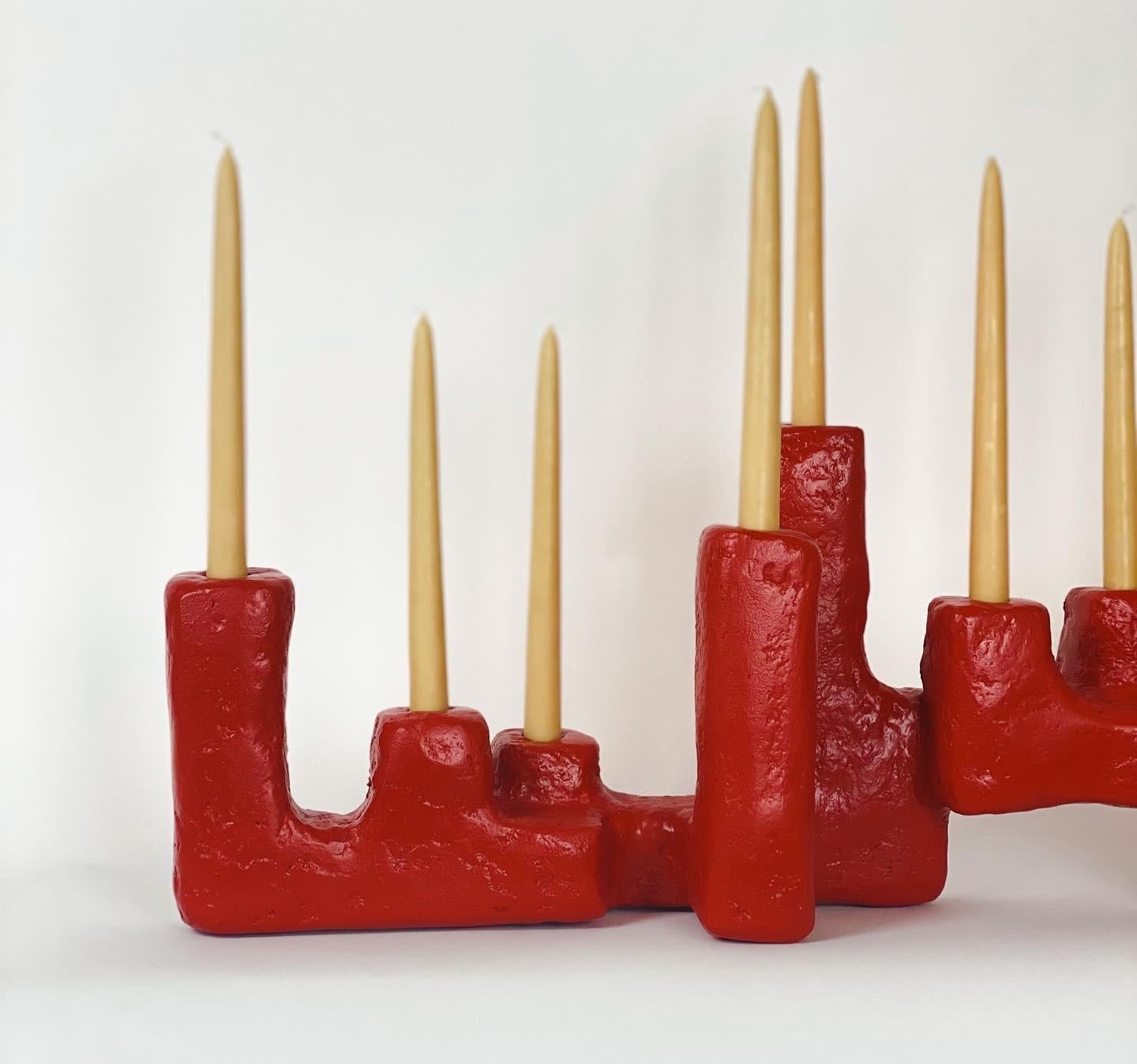 Maze Candelabra in Wood & Fiberglass by Brent Warr Studios Estadounidense en venta