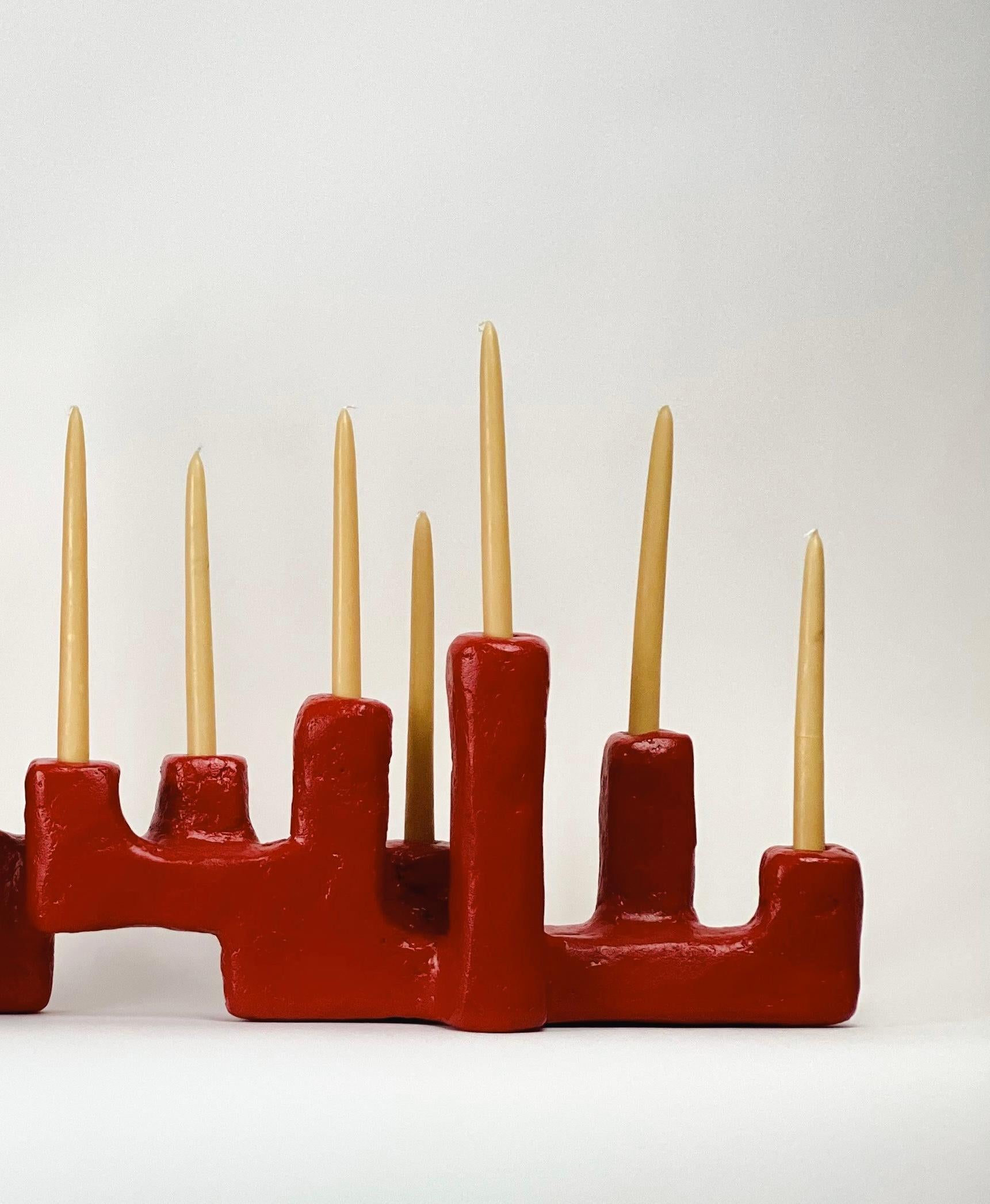 Maze Candelabra in Wood & Fiberglass by Brent Warr Studios Hecho a mano en venta