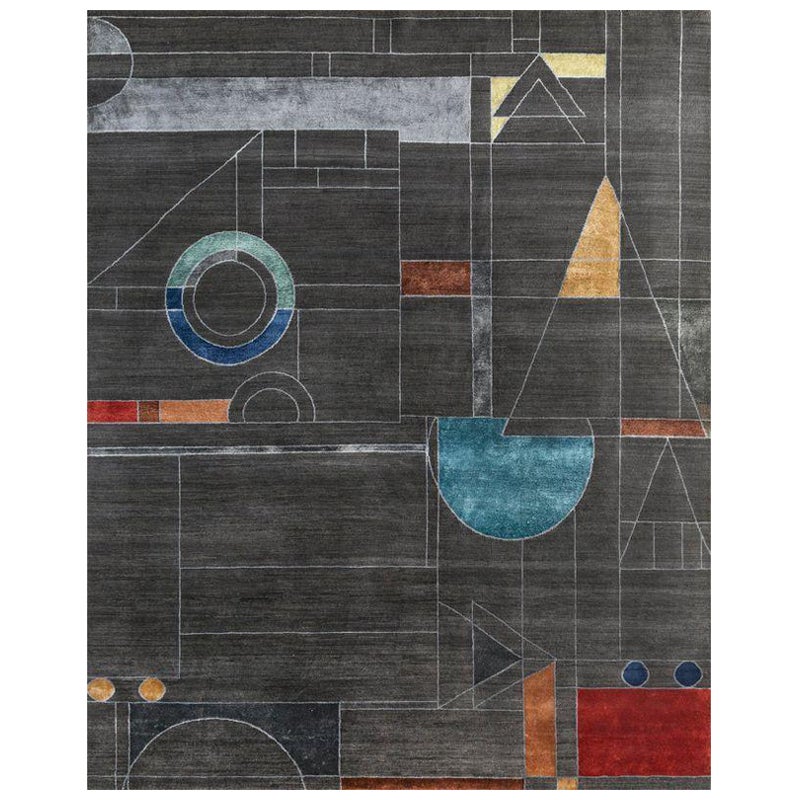 Maze Harmony Liquorice & Red Orange 240x300 cm noué à la main