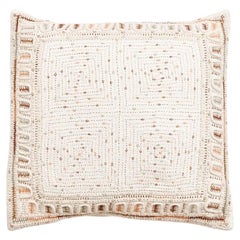 Maze Coral Pillow Fully Hand Embroidered on Handwoven Organic Cotton by Artisans