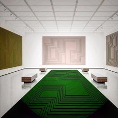 Contemporary Sculptural Hand-Tufted Carved Geometric Rug in Wool by Jt. Pfeiffer