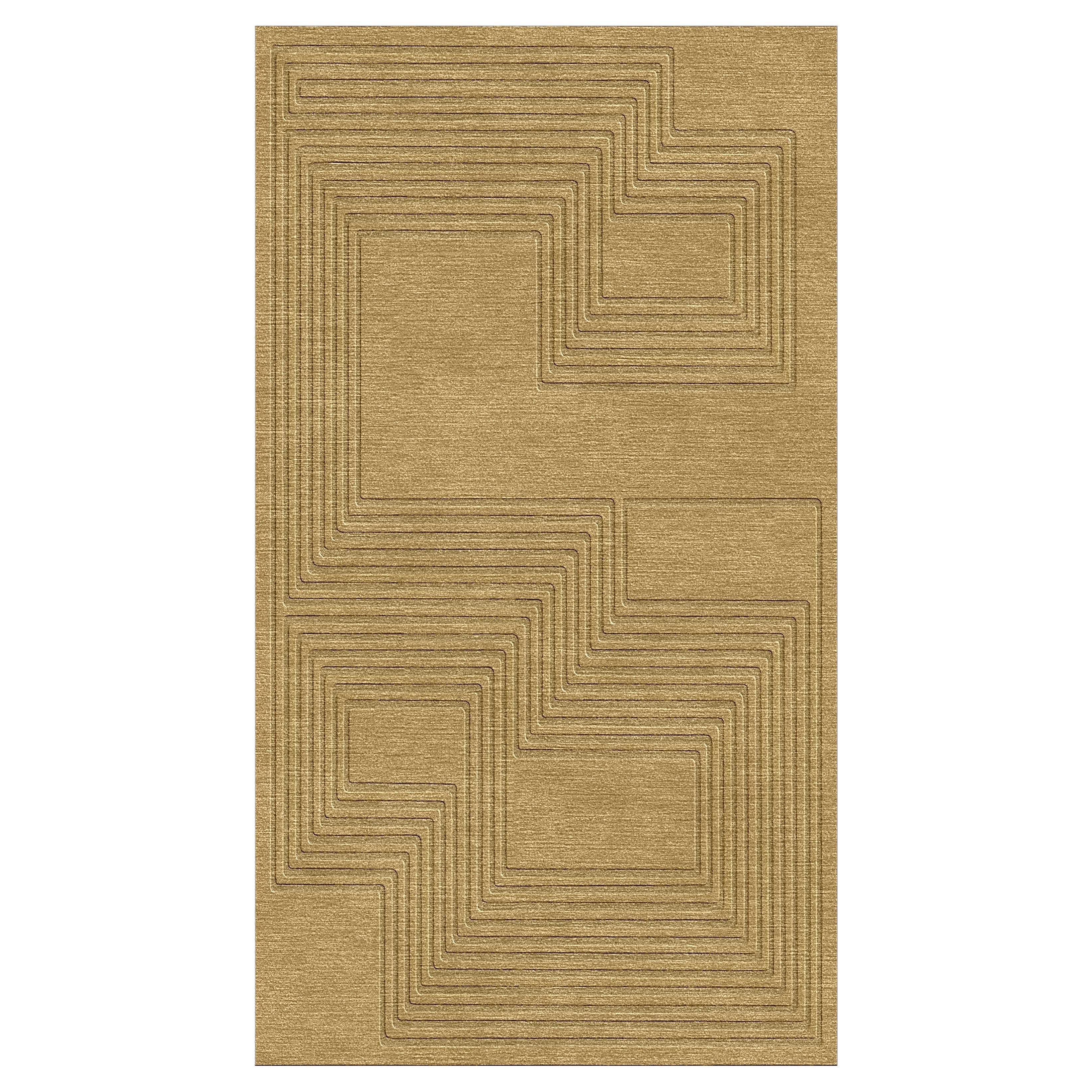 Maze Relief Rug (Venetian Gold), JT Pfeiffer, Represented by Tuleste Factory For Sale