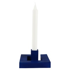 Maze Royal Blue Cubist Early-20th-Century Avant-garde Style Taper Candle Holder