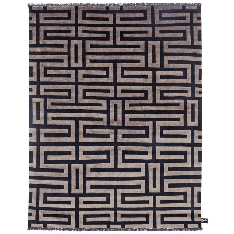 Maze Soie Bronze Rug by CC-Tapis For Sale