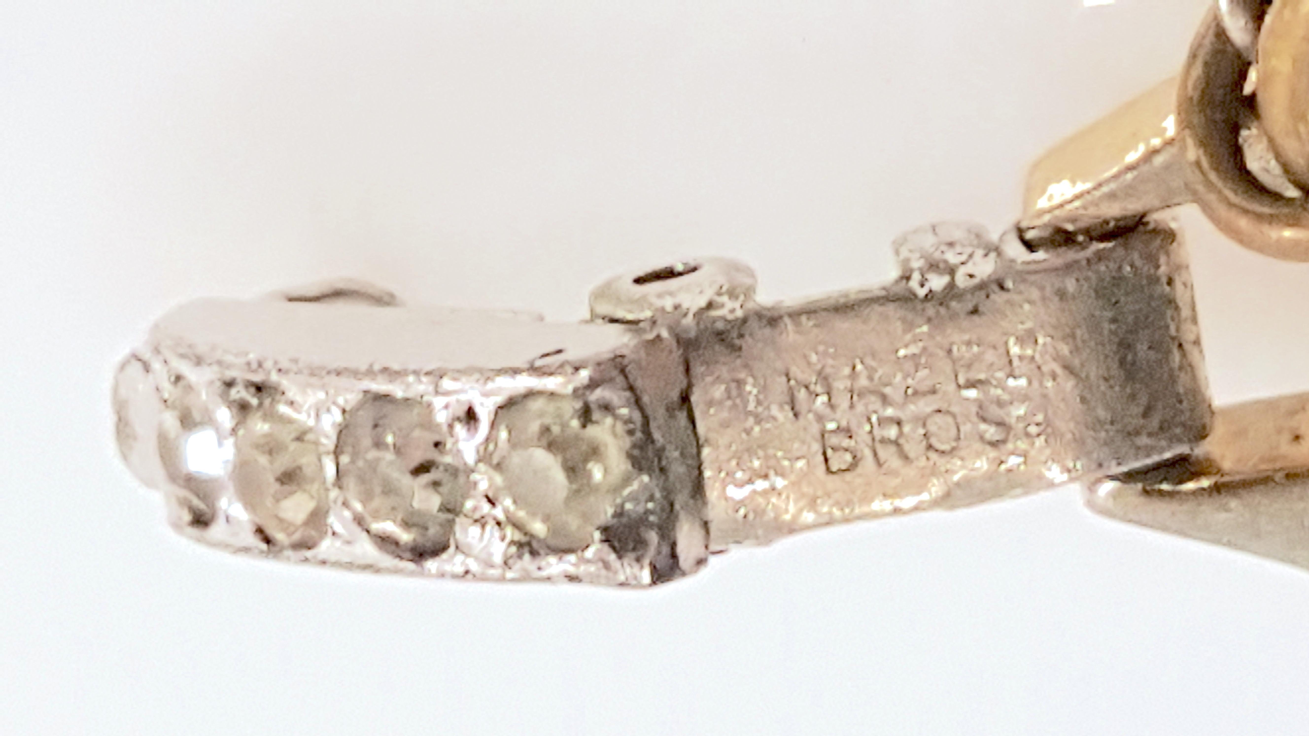 Art Deco 1927-1936 Mazer Stilisiertes vergoldetes Gliederarmband aus Citrin und grauem Diamanten (Gemischter Schliff) im Angebot