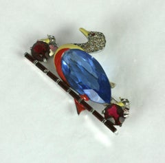 Mazer Art Deco Duck Brooch