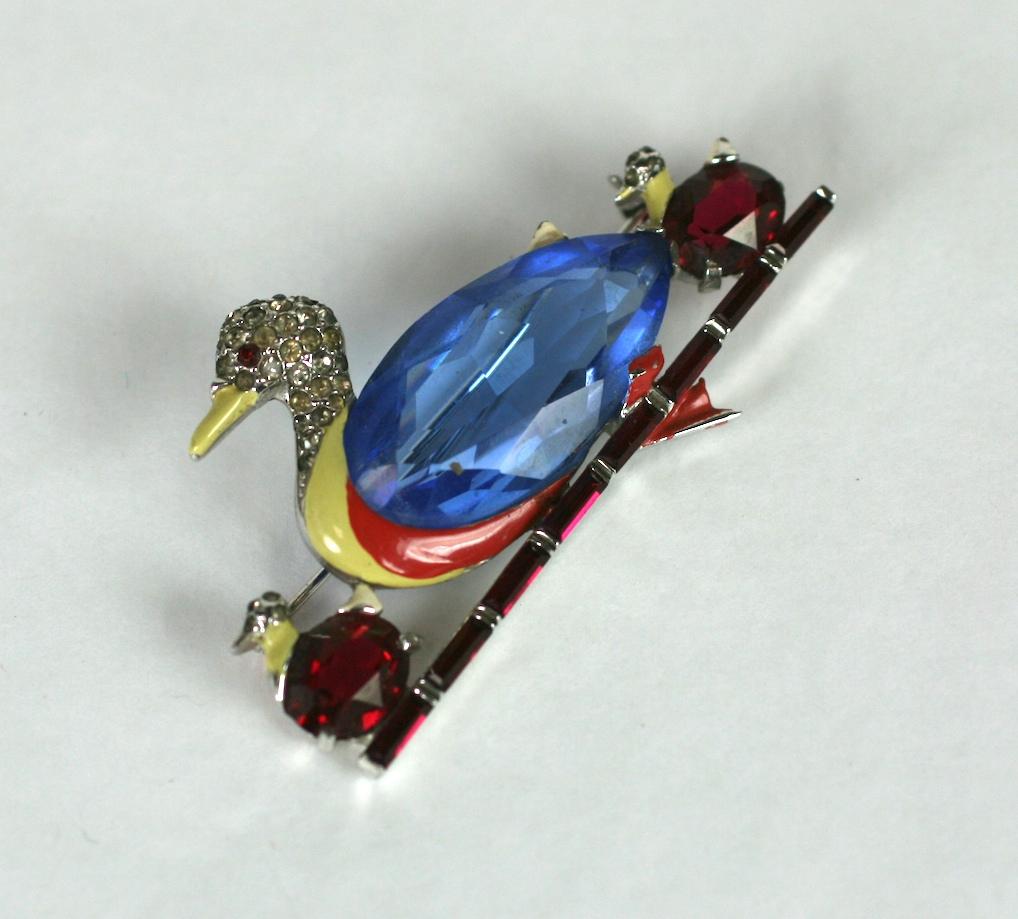 Mazer Art Deco Duck Brooch In Excellent Condition For Sale In New York, NY