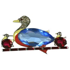 Mazer Broche canard Art Déco