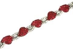 Mazer Art Deco Faux Ruby Invisibly Set Link Bracelet