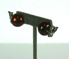 Mazer Enamel Cherry Earclips