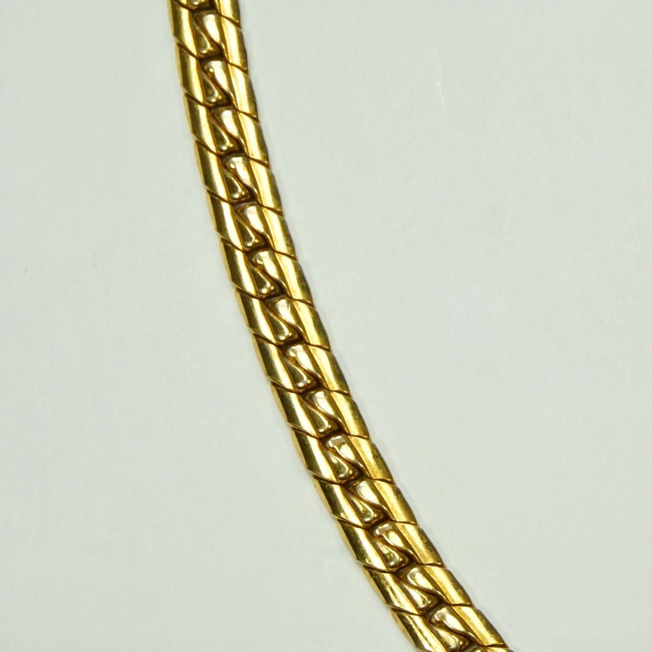Mazer Gold Plated Red and Clear Rhinestone Pendant Necklace circa 1940s For Sale 2