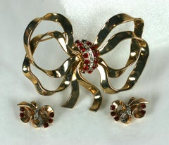 Mazer Broche con Lazo Retro Demi Parure