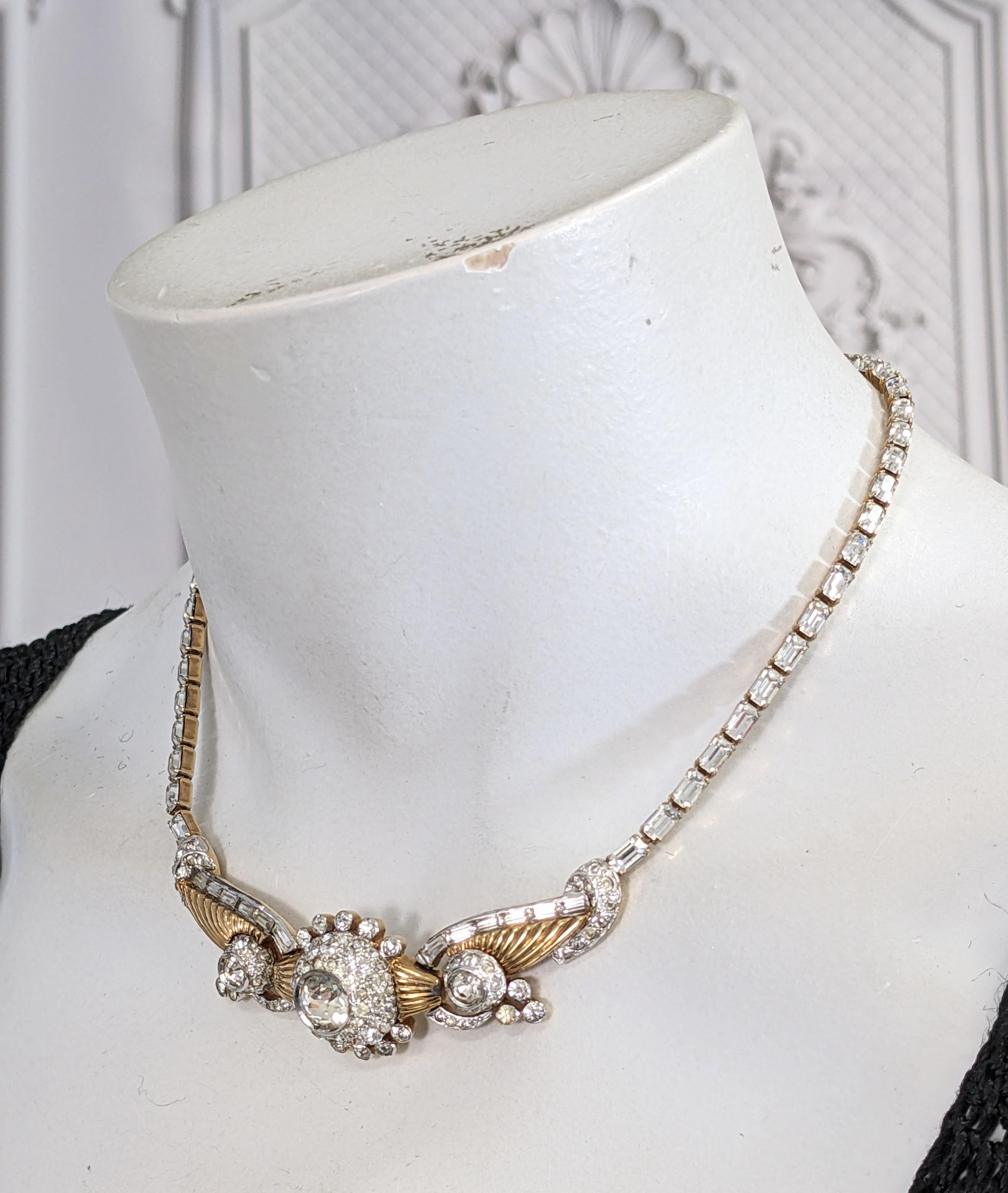Mazer Retro Gold and Paste Necklace For Sale 2
