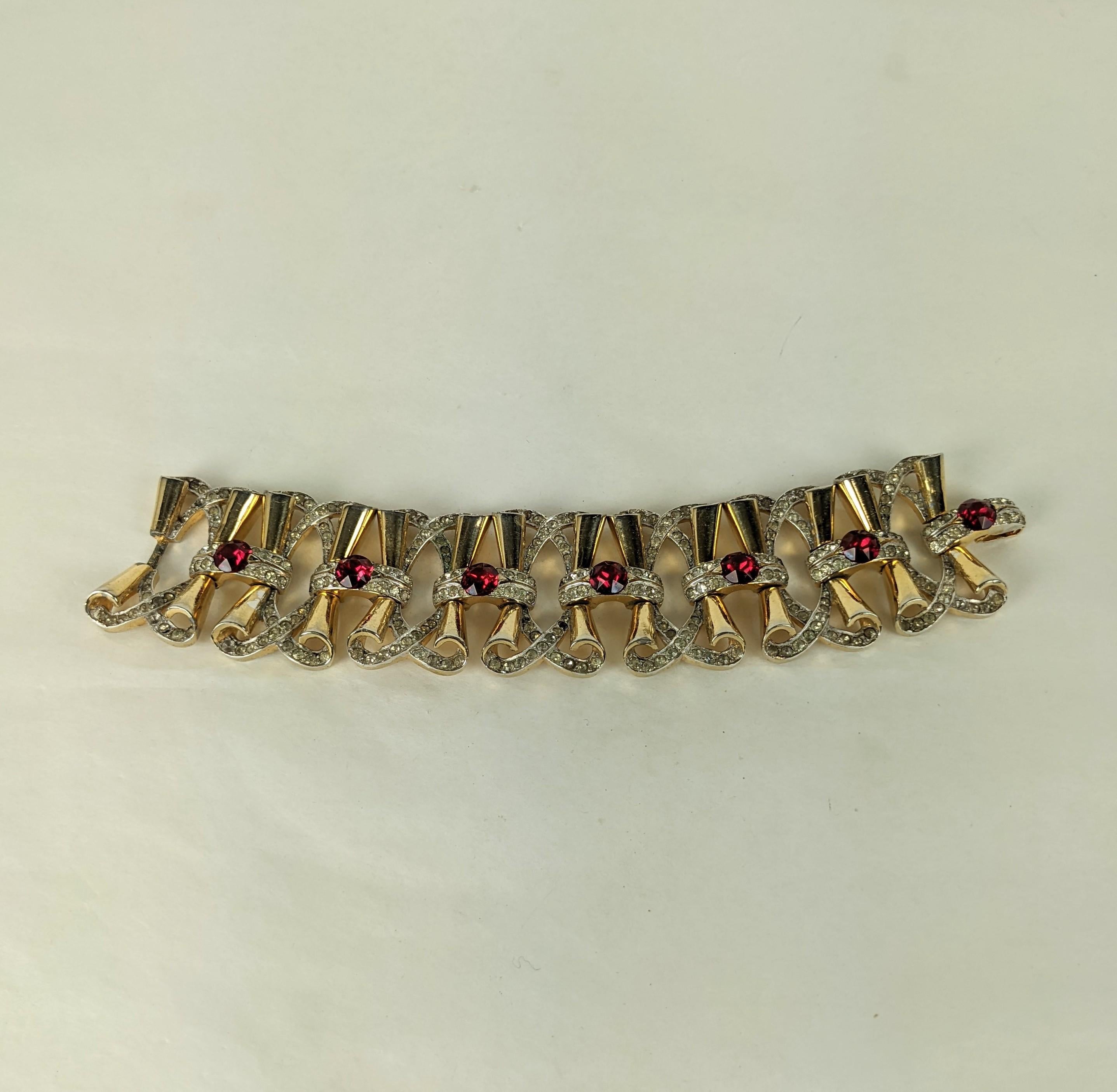 Mazer Retro Wide Link Bracelet In Good Condition For Sale In New York, NY