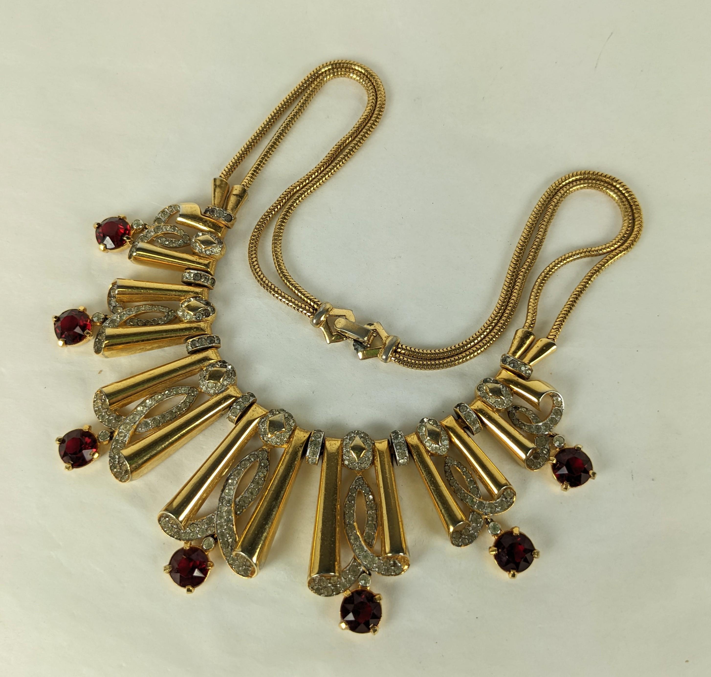 Mazer Retro Wide Link Necklace In Good Condition For Sale In New York, NY