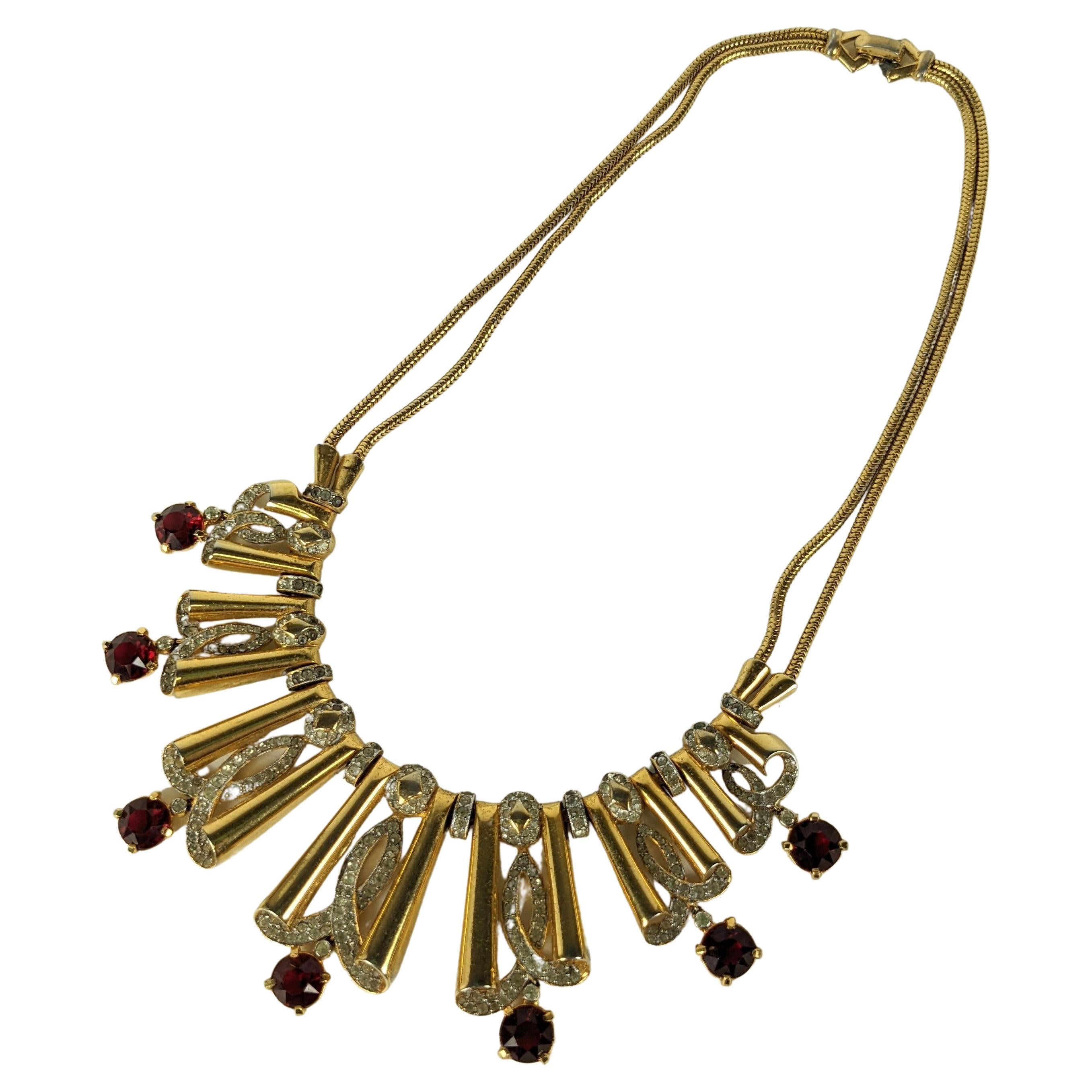 Mazer Retro Wide Link Necklace For Sale