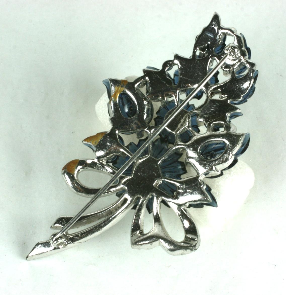 Art Deco Mazer Sapphire Fruit Salad Flower Bouquet Brooch For Sale