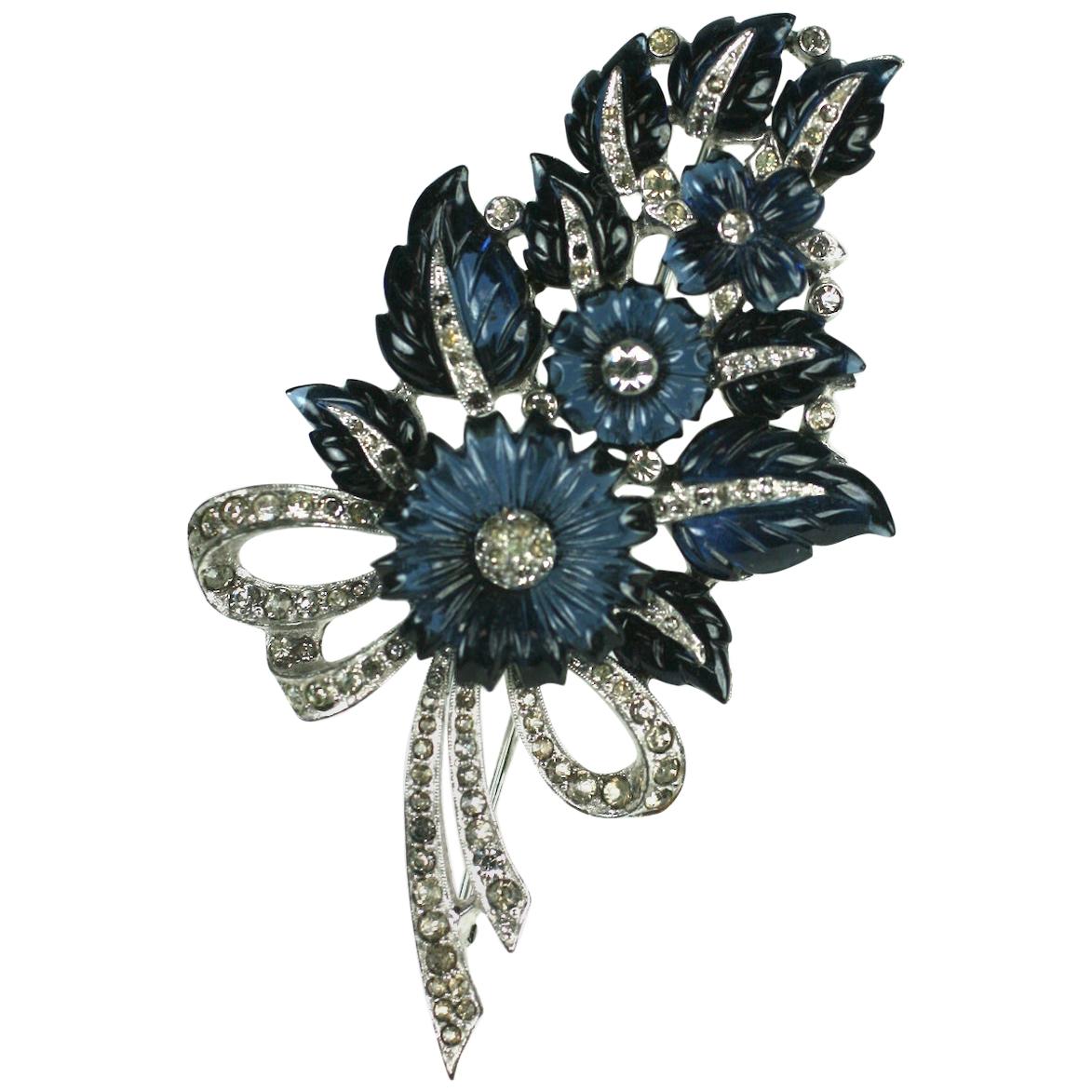 Mazer Sapphire Fruit Salad Flower Bouquet Brooch For Sale