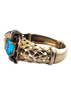Mazer Vintage Jewels of Fantasy Basket Weave Bangle n°19072, années 1940