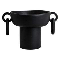 Mazunte Black Resin Double Ring Pedestal Bowl