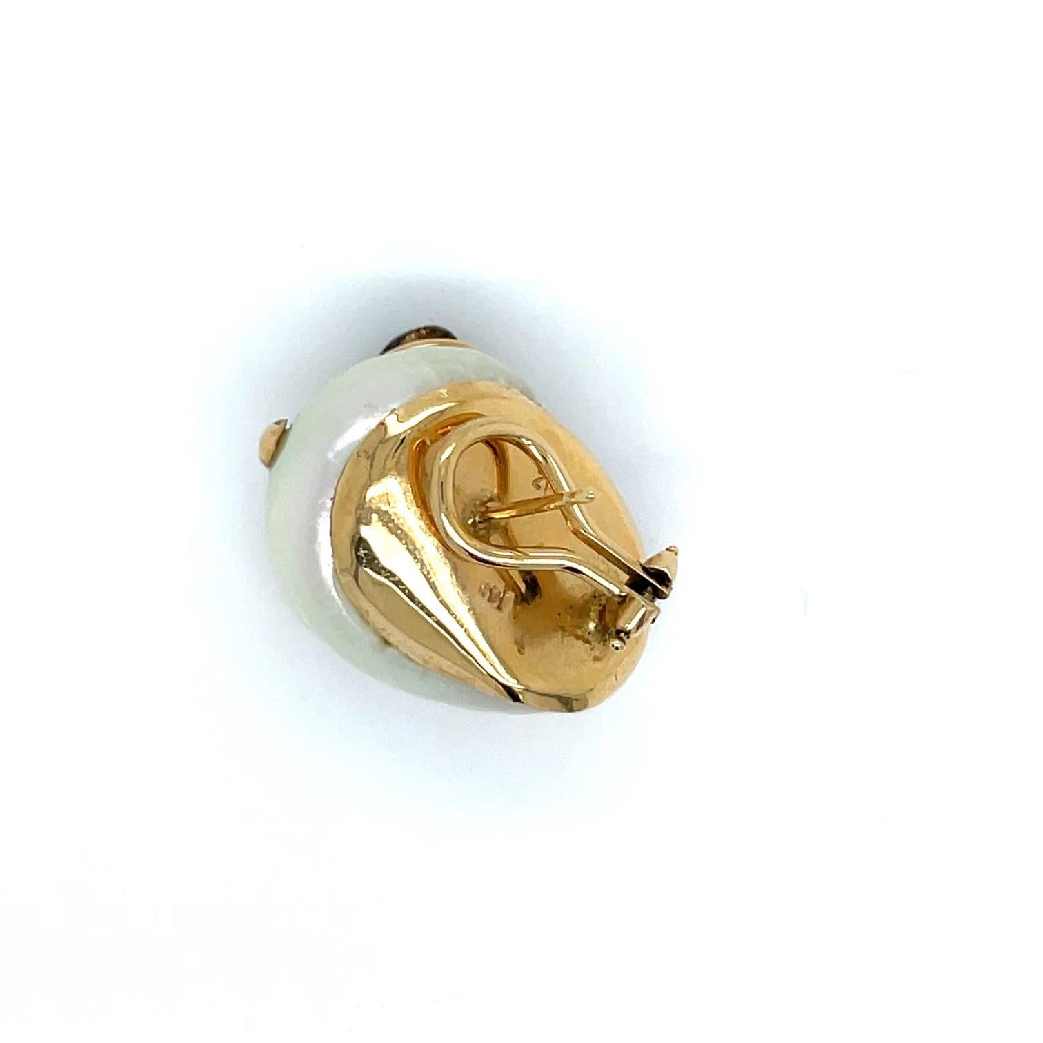 Pendientes Mazza de madreperla y concha de oro amarillo de 14 quilates en Bueno estado para la venta en Derby, NY