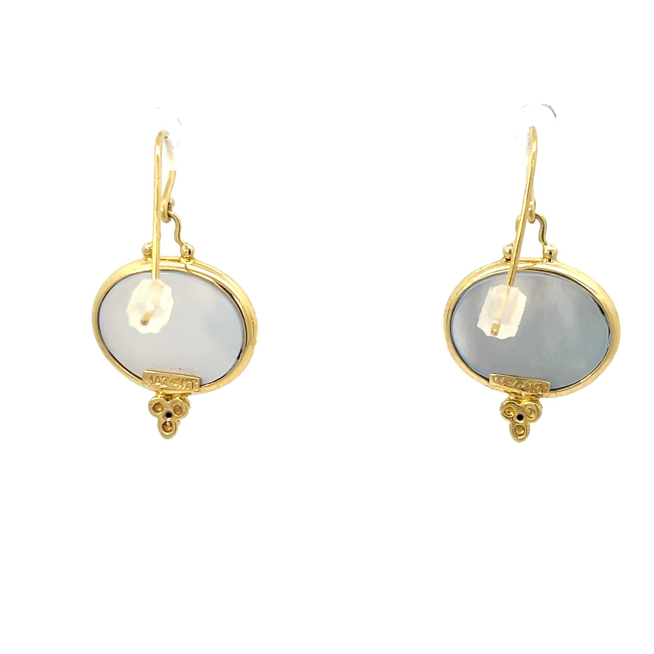 Mazza Murano venezianischem Glas in 14K Gelbgold Ohrringe mit 0,04ct von Diamanten.
1