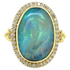 Mazza Opal & Diamond Ring Yellow Gold
