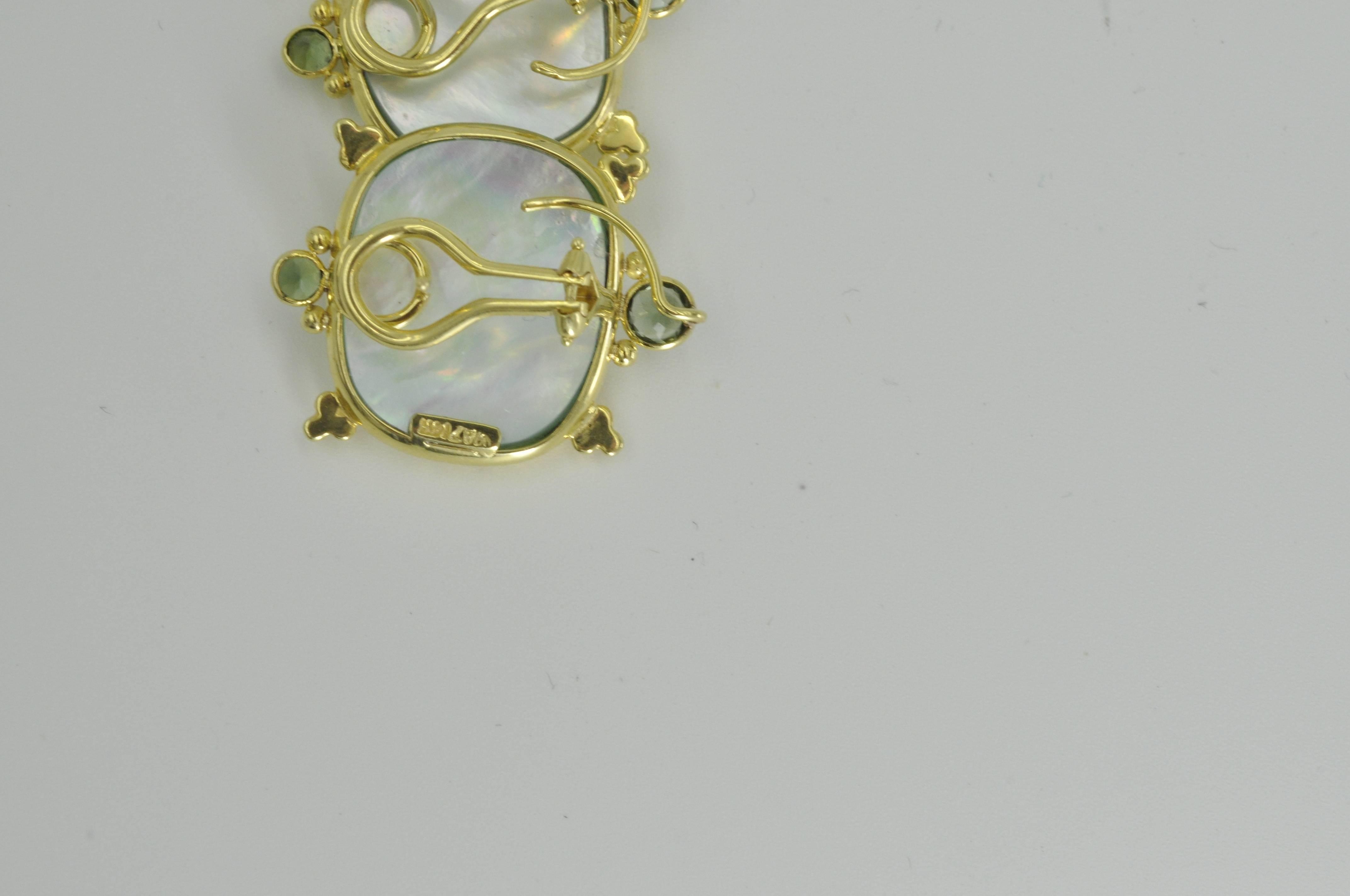 Modern Mazza Venetian Glass Earrings with Green Tourmaline