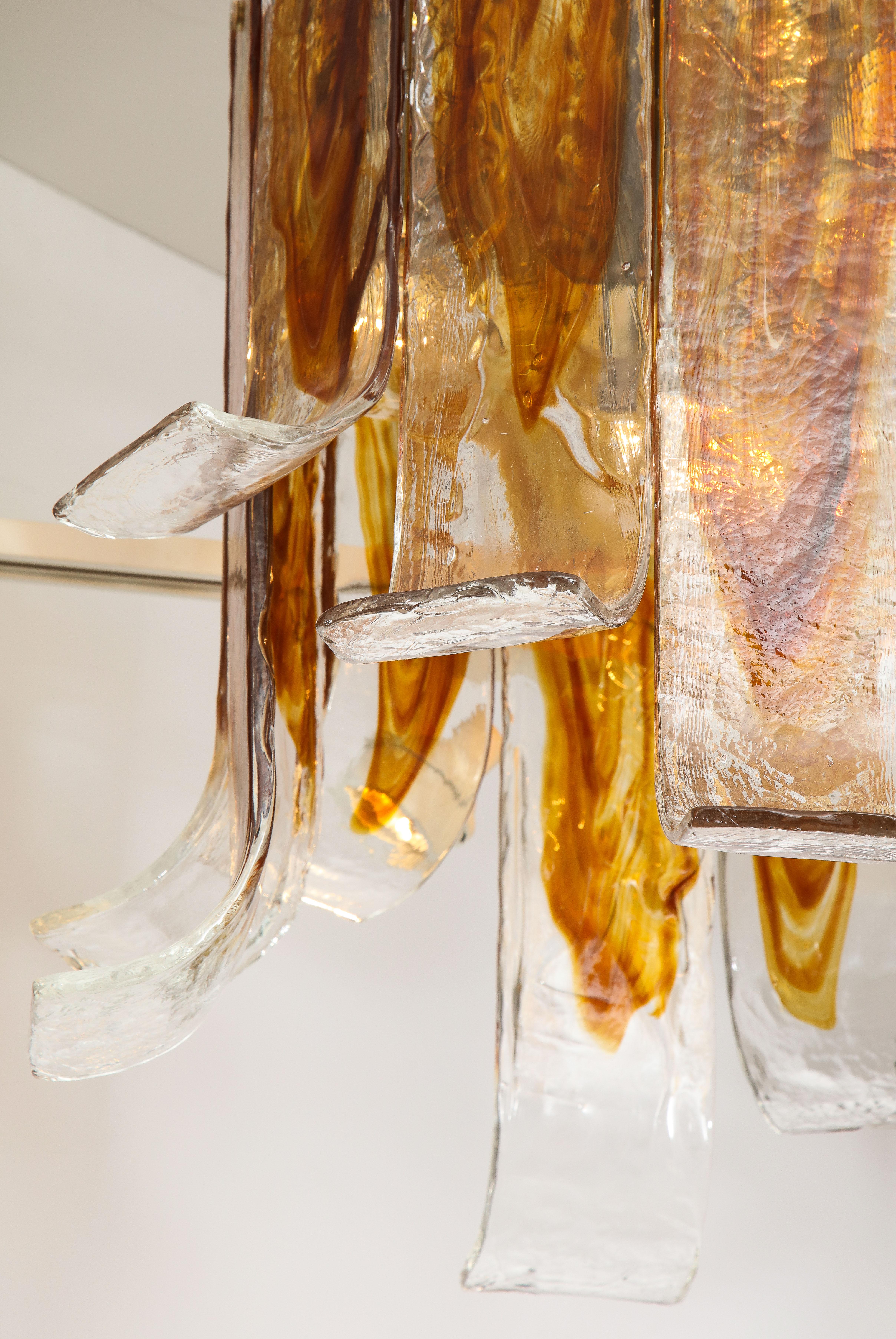 Mazzega Murano Ambra, Trasparente, Semi Flushmount in vetro di Murano in vendita 4