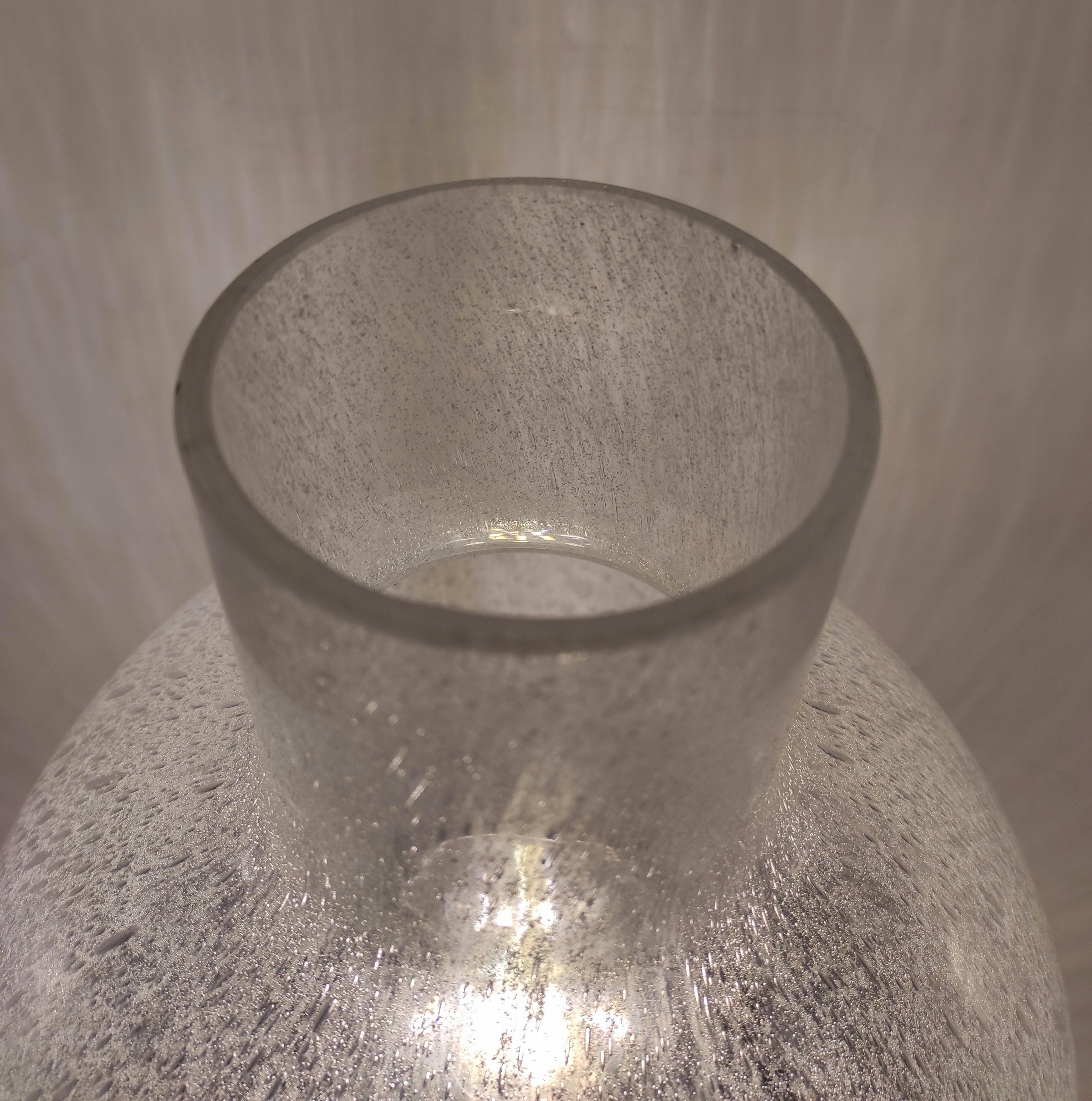 Mazzega Attrib. Tischlampe aus Chrom und Pulegoso-Glas, Italien, 1970er Jahre (Moderne der Mitte des Jahrhunderts) im Angebot