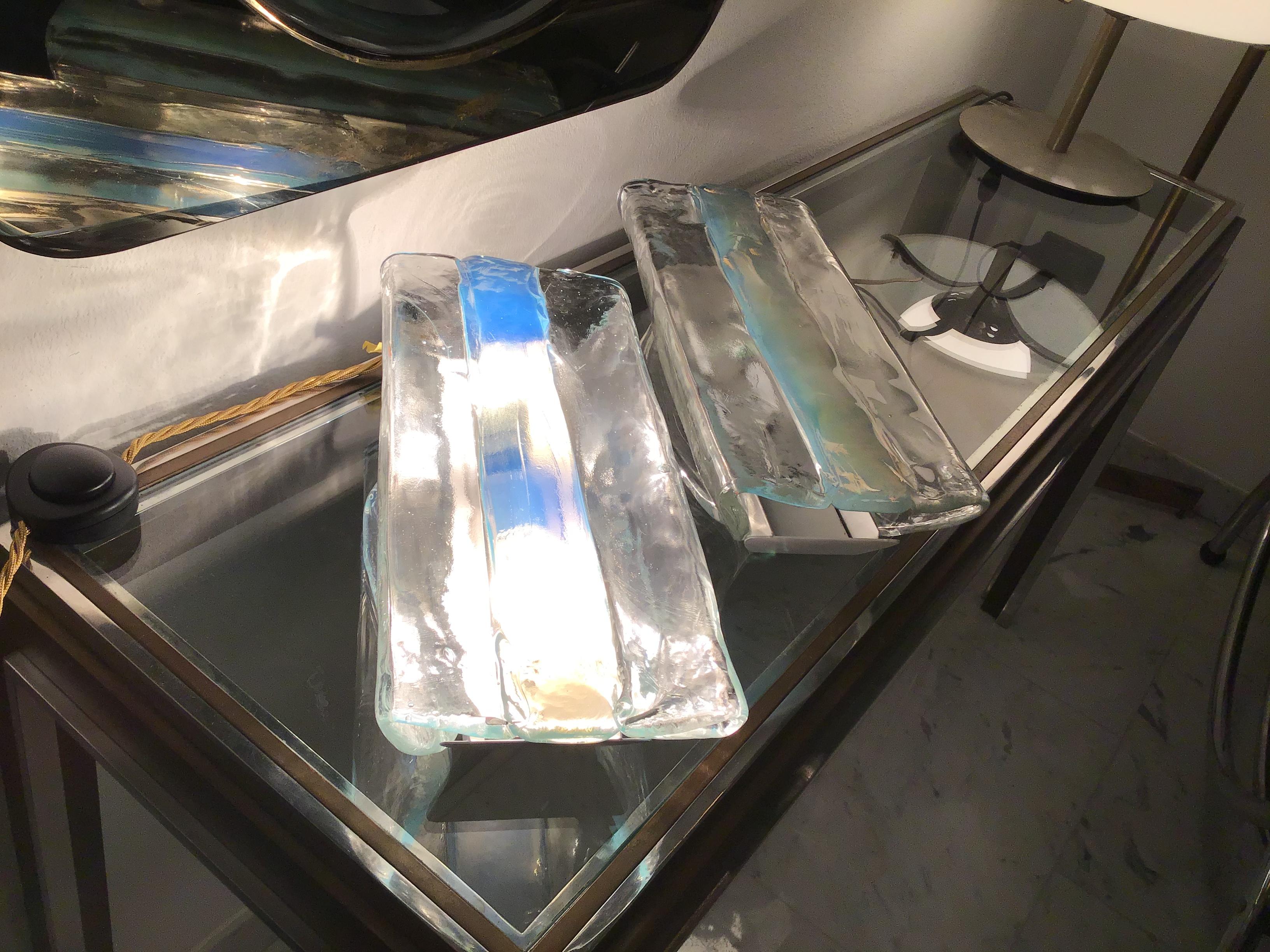 Mazzega Carlo Nason Sconces Murano glass metal, 1965, italy For Sale 5
