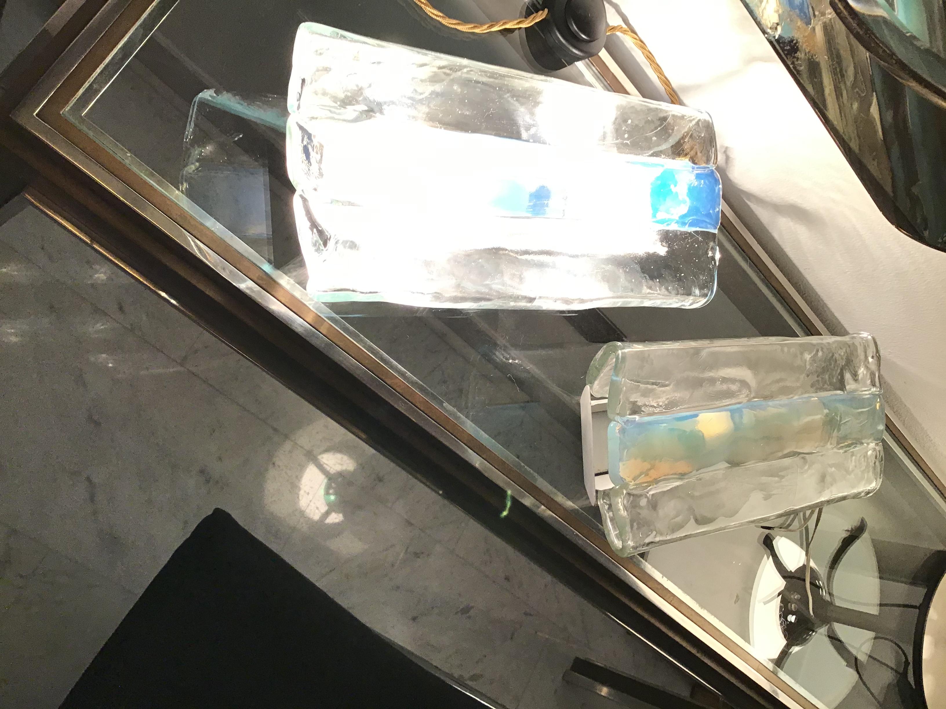 Mazzega Carlo Nason Sconces Murano glass metal, 1965, italy In Excellent Condition For Sale In Milano, IT