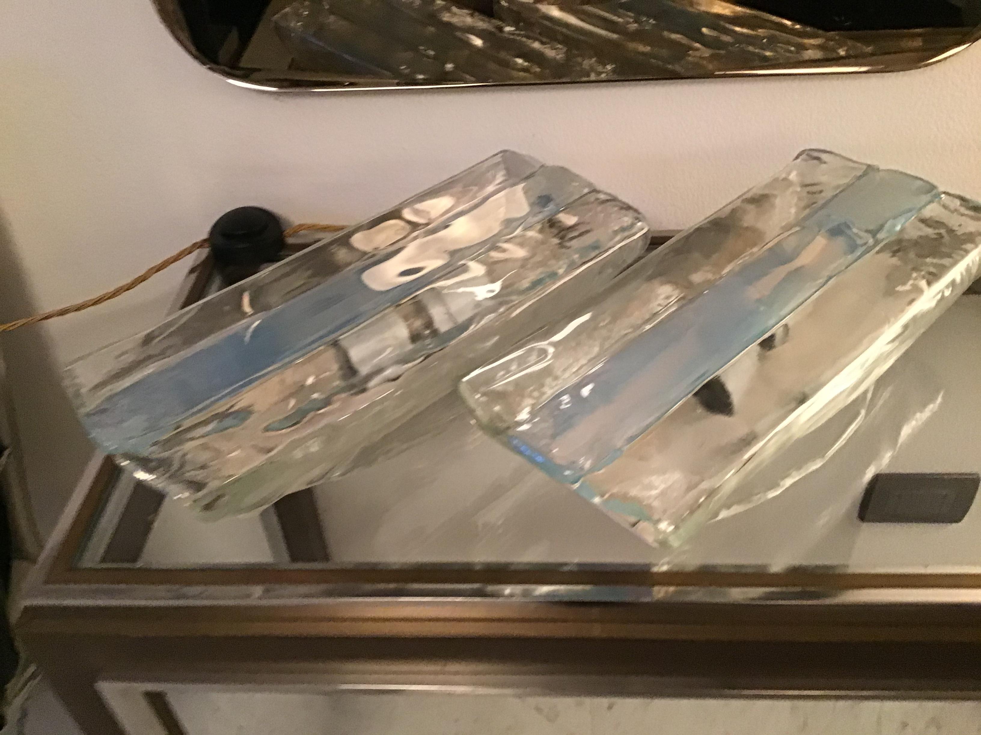 Mazzega Carlo Nason Sconces Murano glass metal, 1965, italy For Sale 1