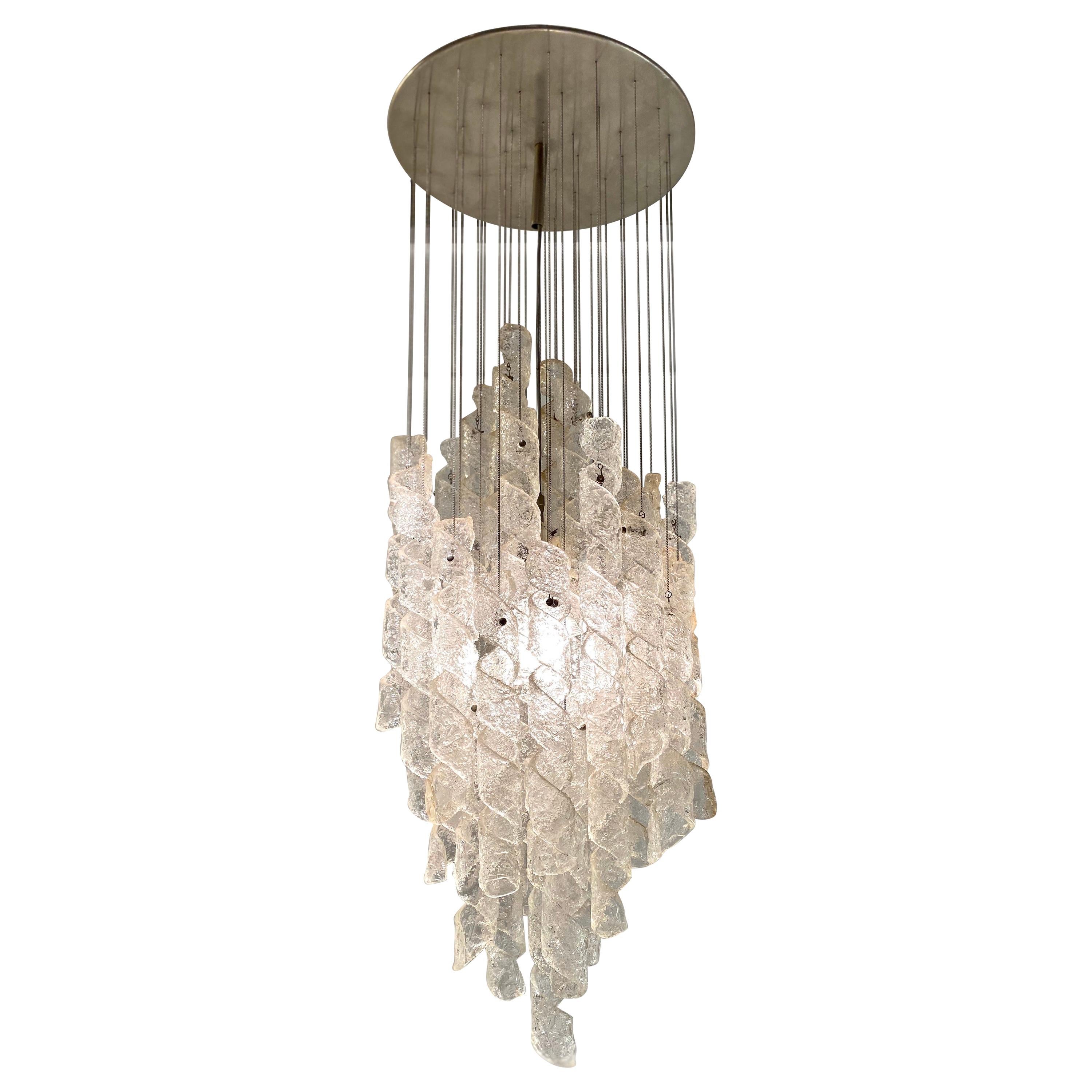 Mazzega Ceiling Chandelier "Torciglione", 1970s