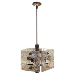 Mazzega Ceiling Lamp Nickel Plated and Murano Glass