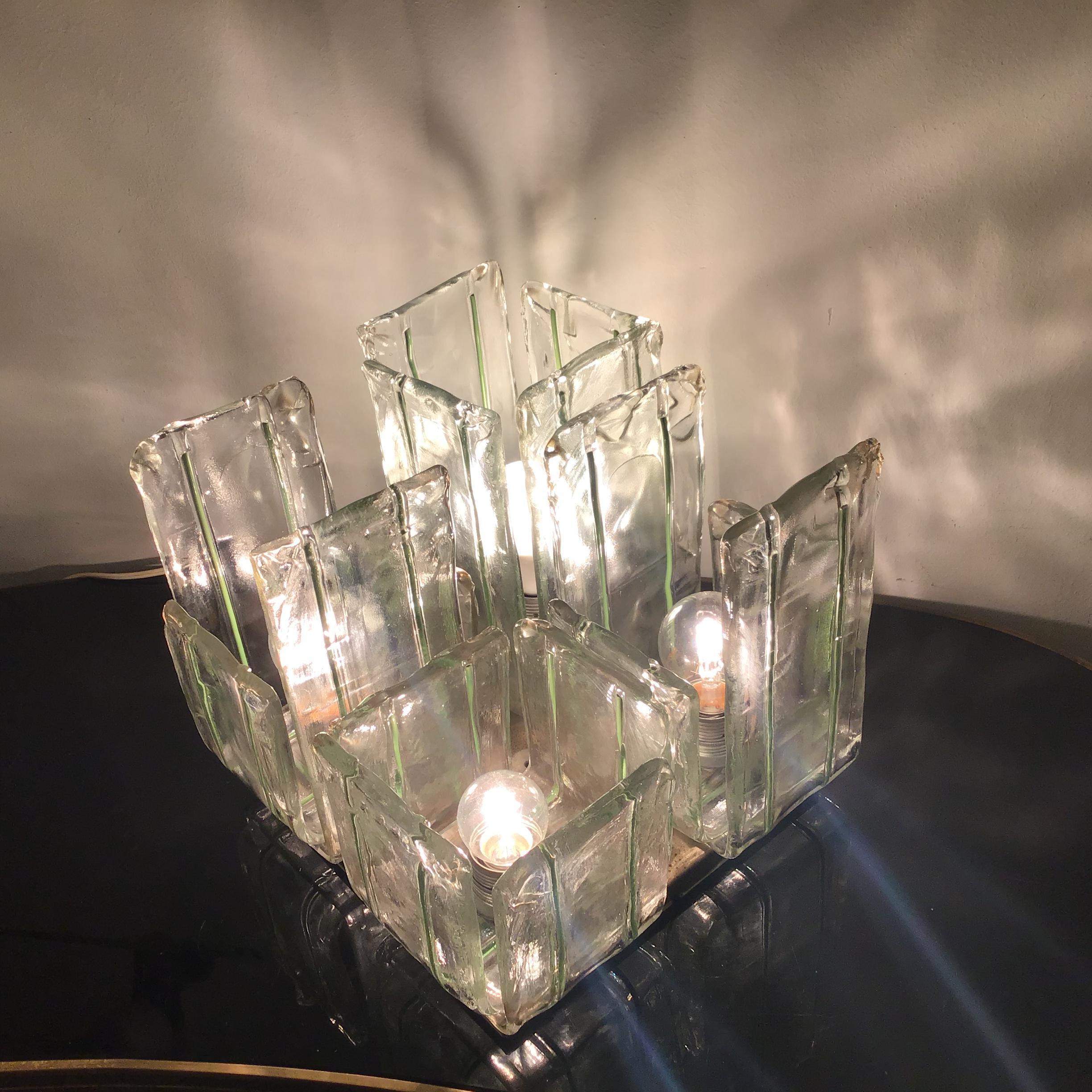 Lampe ceilling/Lampe de table en verre de Murano, 1965, Italie en vente 9