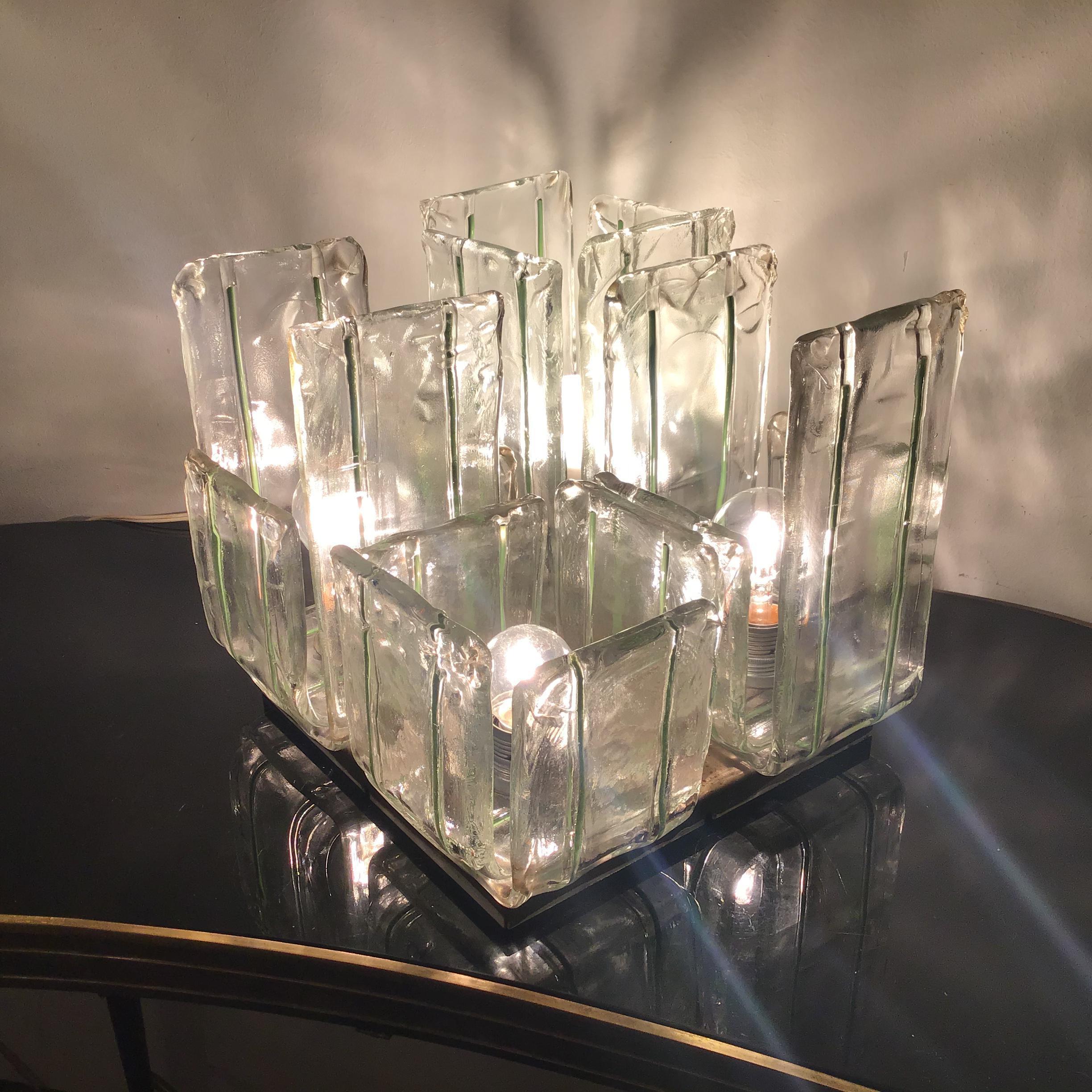 Lampe ceilling/Lampe de table en verre de Murano, 1965, Italie en vente 10