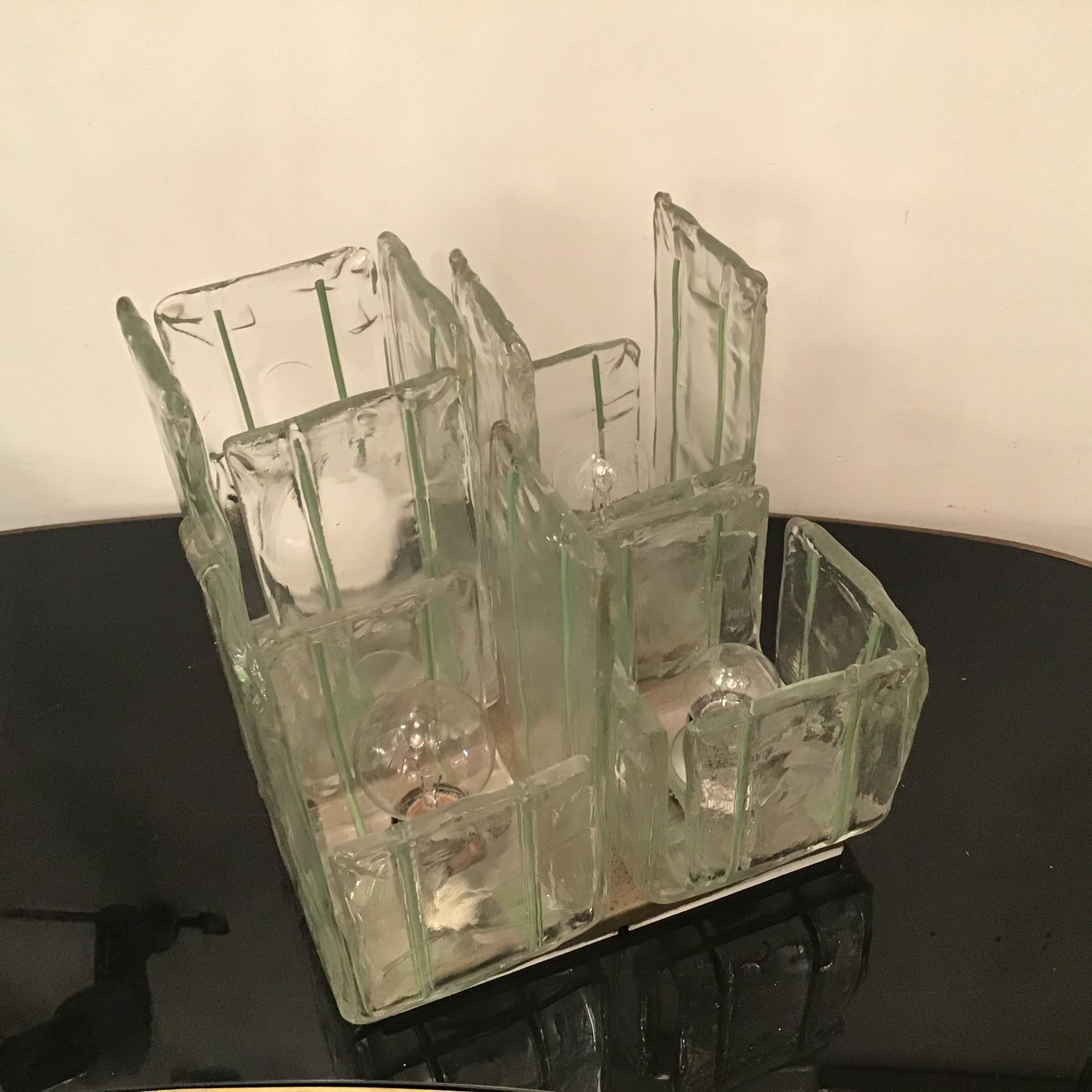 italien Lampe ceilling/Lampe de table en verre de Murano, 1965, Italie en vente
