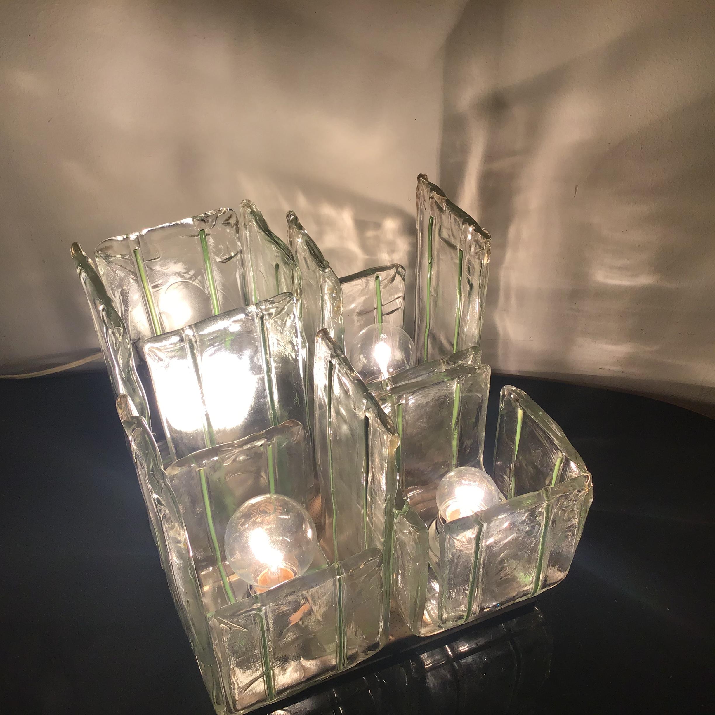 Milieu du XXe siècle Lampe ceilling/Lampe de table en verre de Murano, 1965, Italie en vente