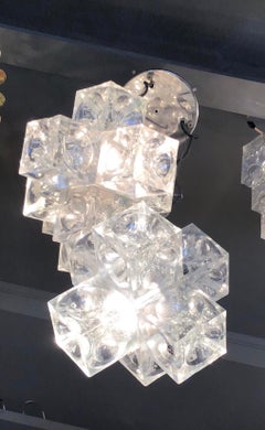 Mazzega Chandelier “Cube” Murano Glass 1965 Italy