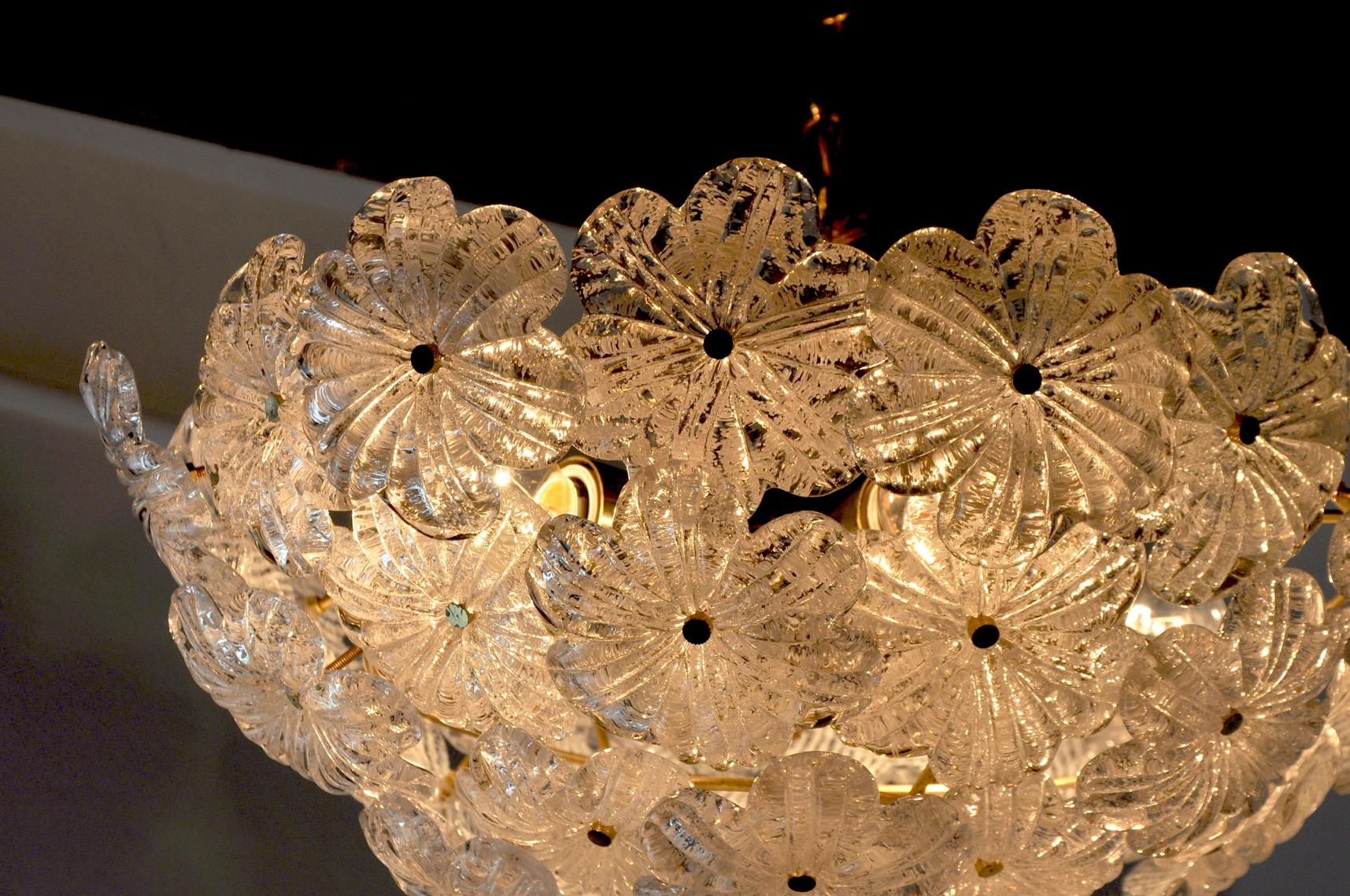 Mazzega Chandelier in Frosted Murano Glass, Italy, 1970 1